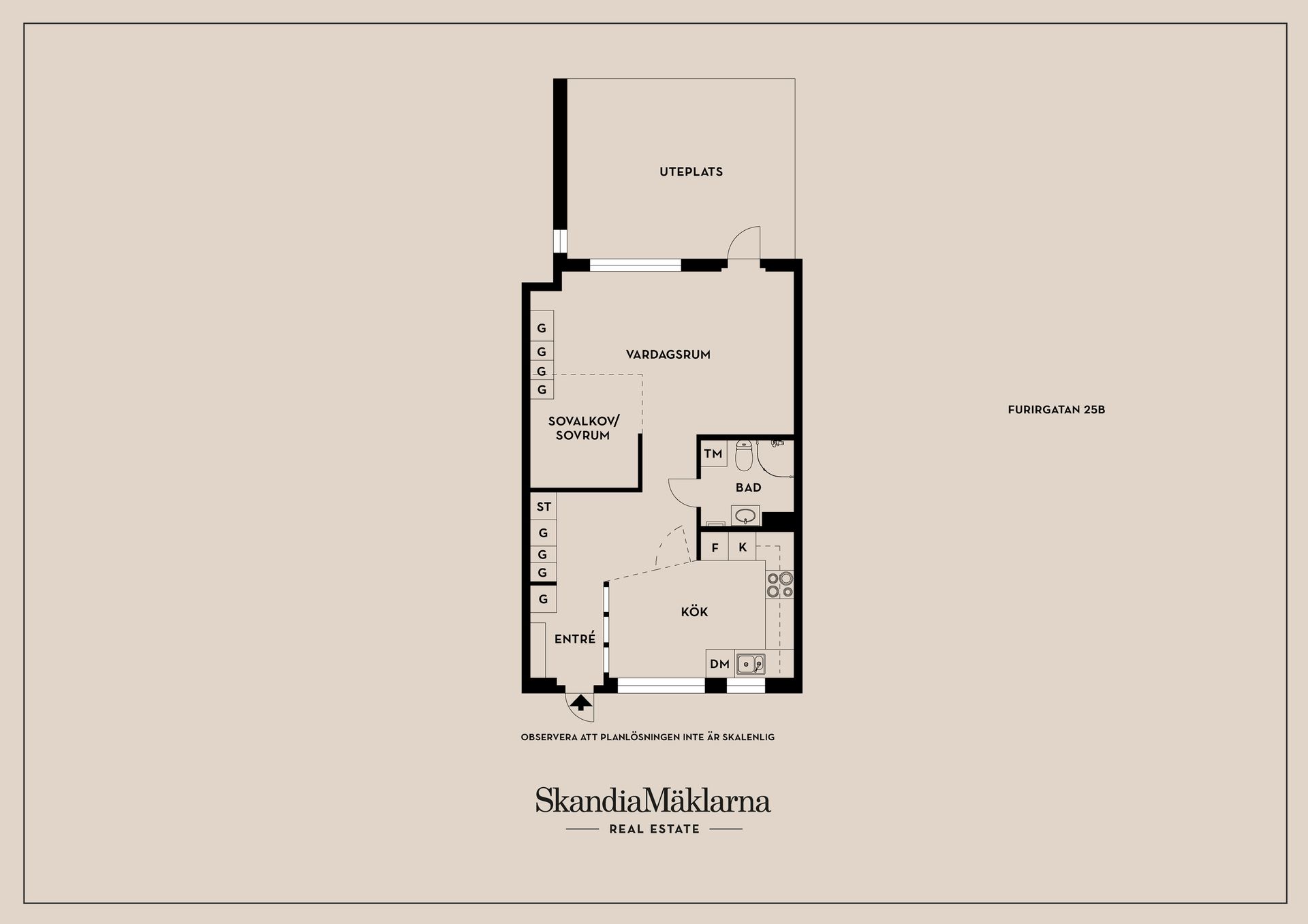 Bostadsrätt, Furirgatan 25B, T1/Centralt, Linköping