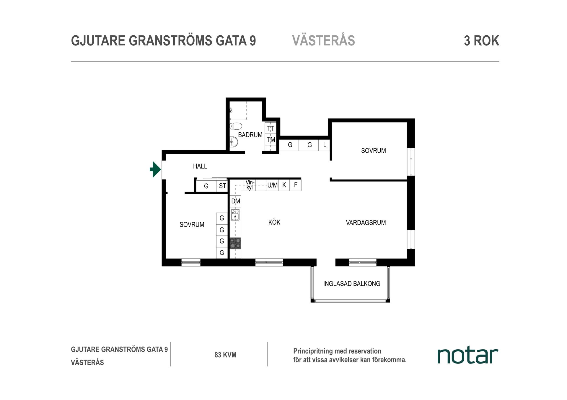 Bostadsrätt, Gjutare Granströms gata 9, Östermalm, Västerås