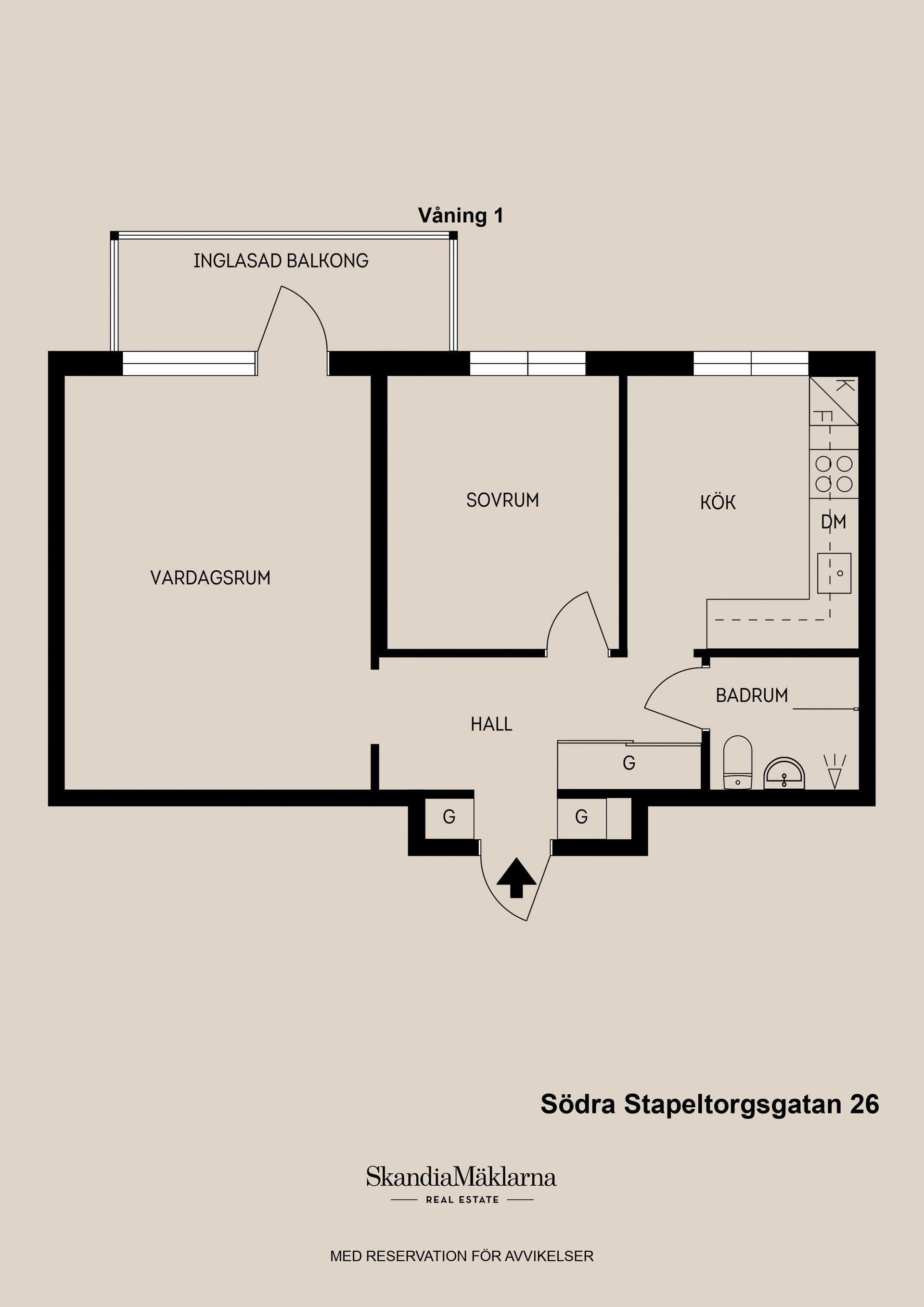 Bostadsrätt, Södra Stapeltorgsgatan 26, Söder, Gävle