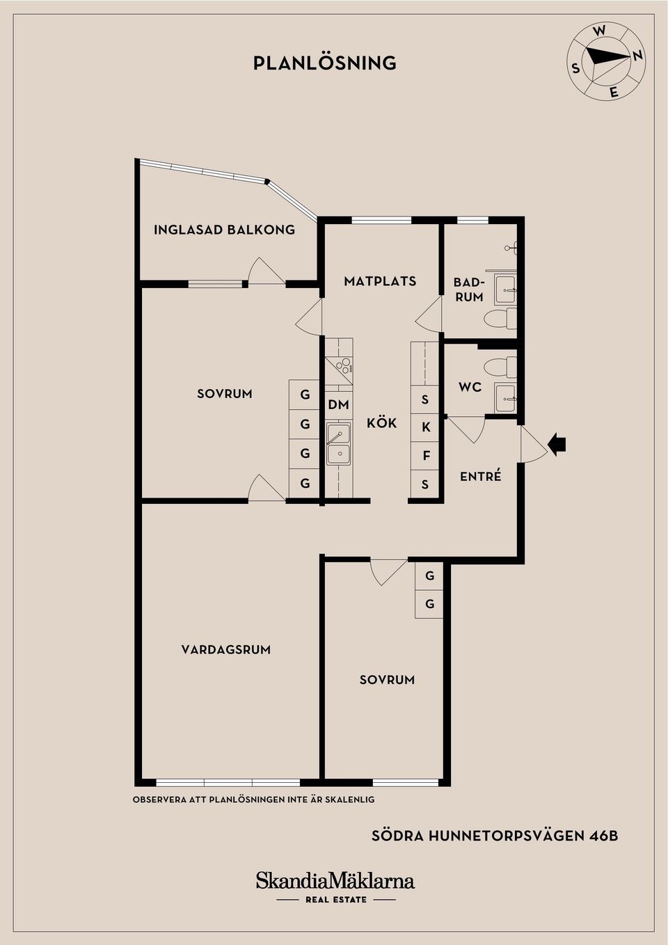 Bostadsrätt, Södra Hunnetorpsvägen 46B, Adolfsberg, Helsingborg