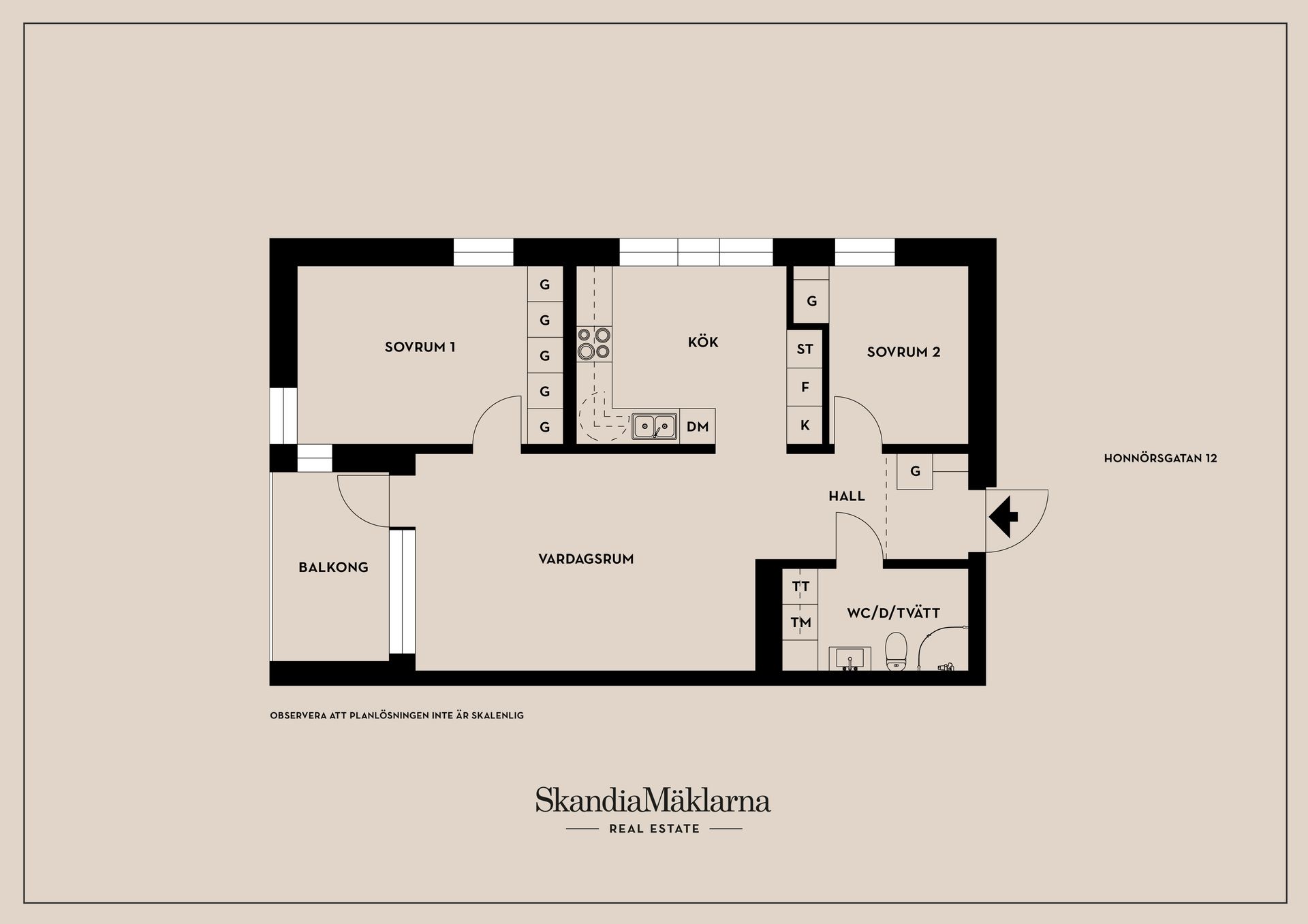 Bostadsrätt, Honnörsgatan 12, Södra Ekkällan, Linköping