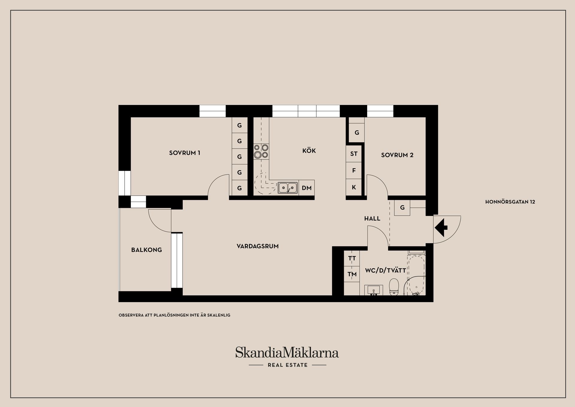 Bostadsrätt, Honnörsgatan 12, Södra Ekkällan, Linköping