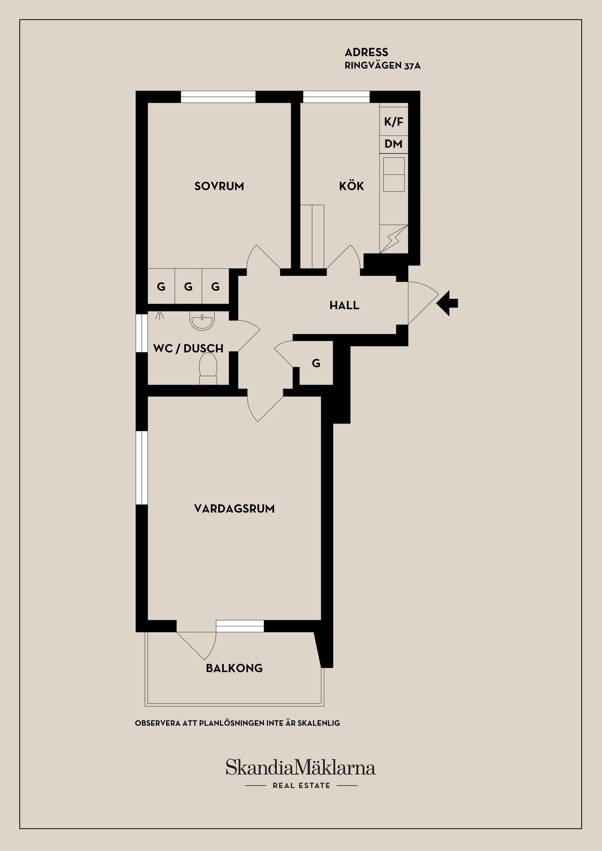 Bostadsrätt, Ringvägen 37A, Ringvägen, Nyköping