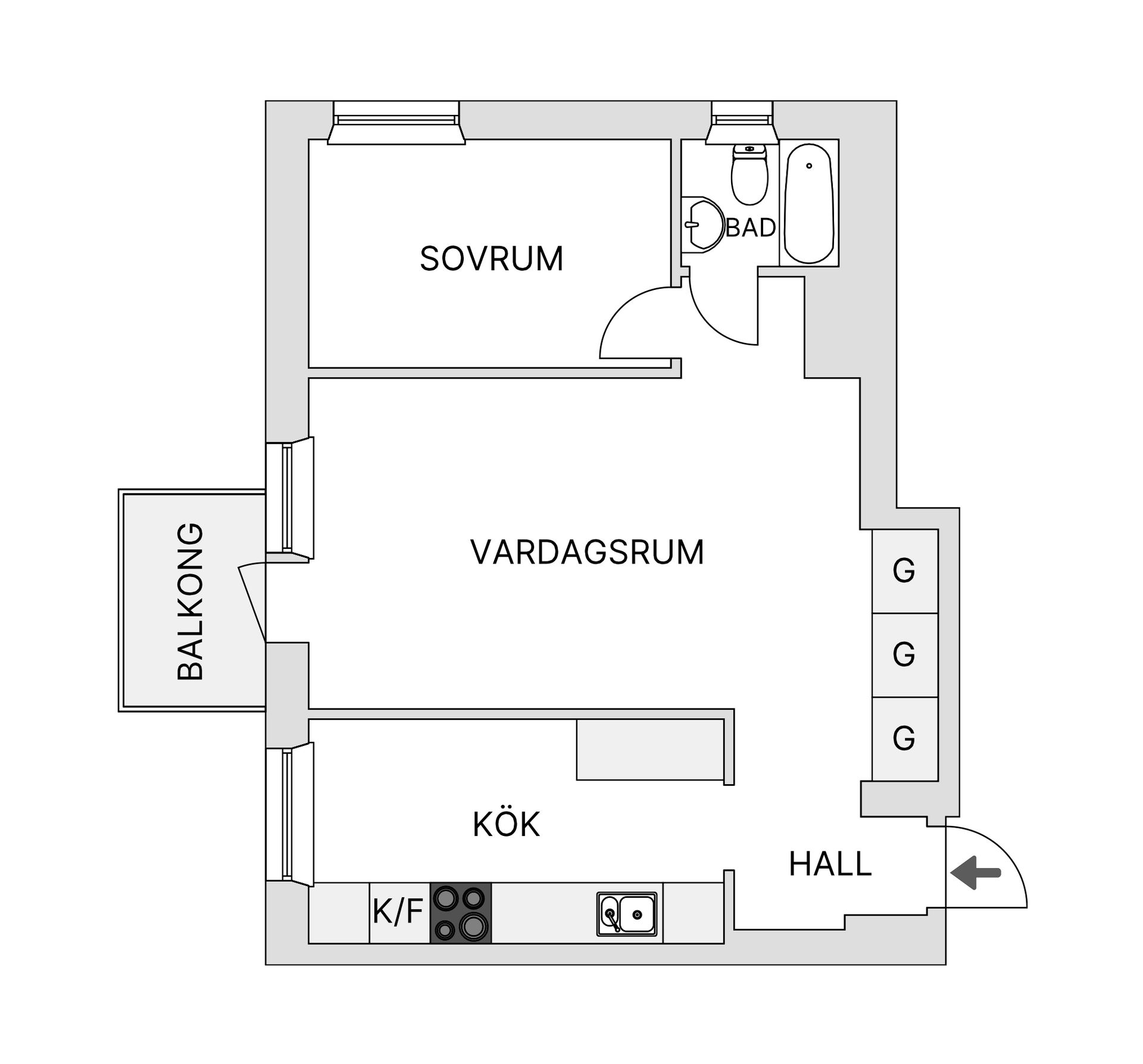 Bostadsrätt, Drottninggatan 42B, Trossö, Karlskrona