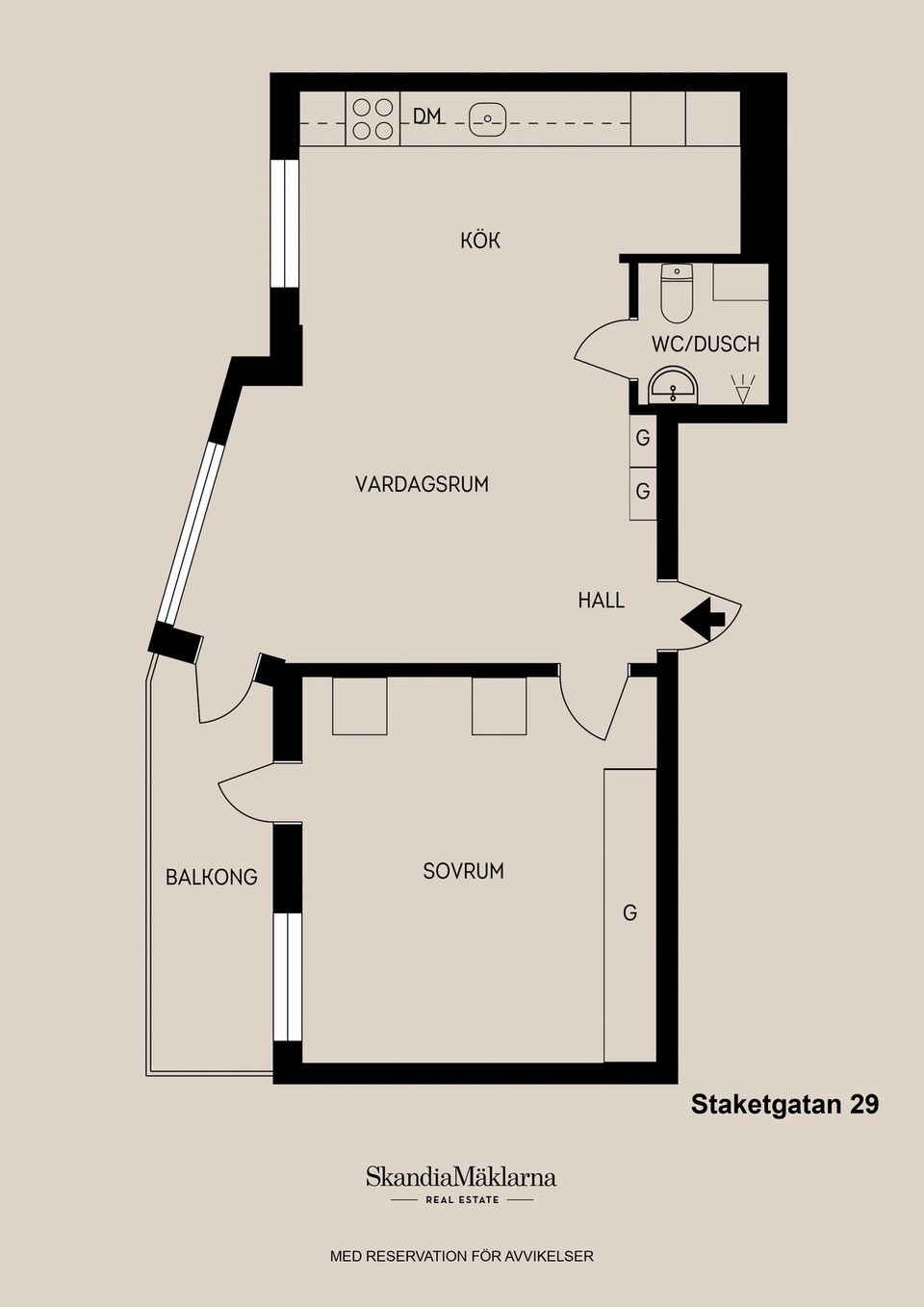 Bostadsrätt, Staketgatan 29, Centralt, Gävle