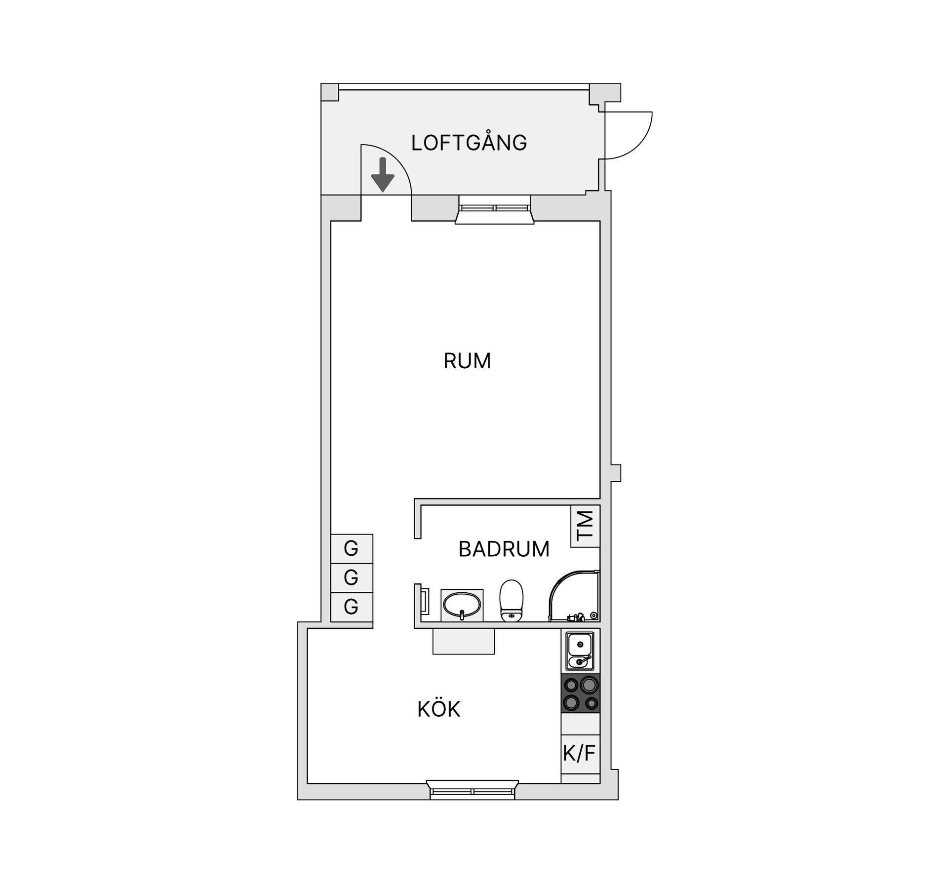 Bostadsrätt, Östra Långgatan 5A, Centralt Sundsvall, Sundsvall