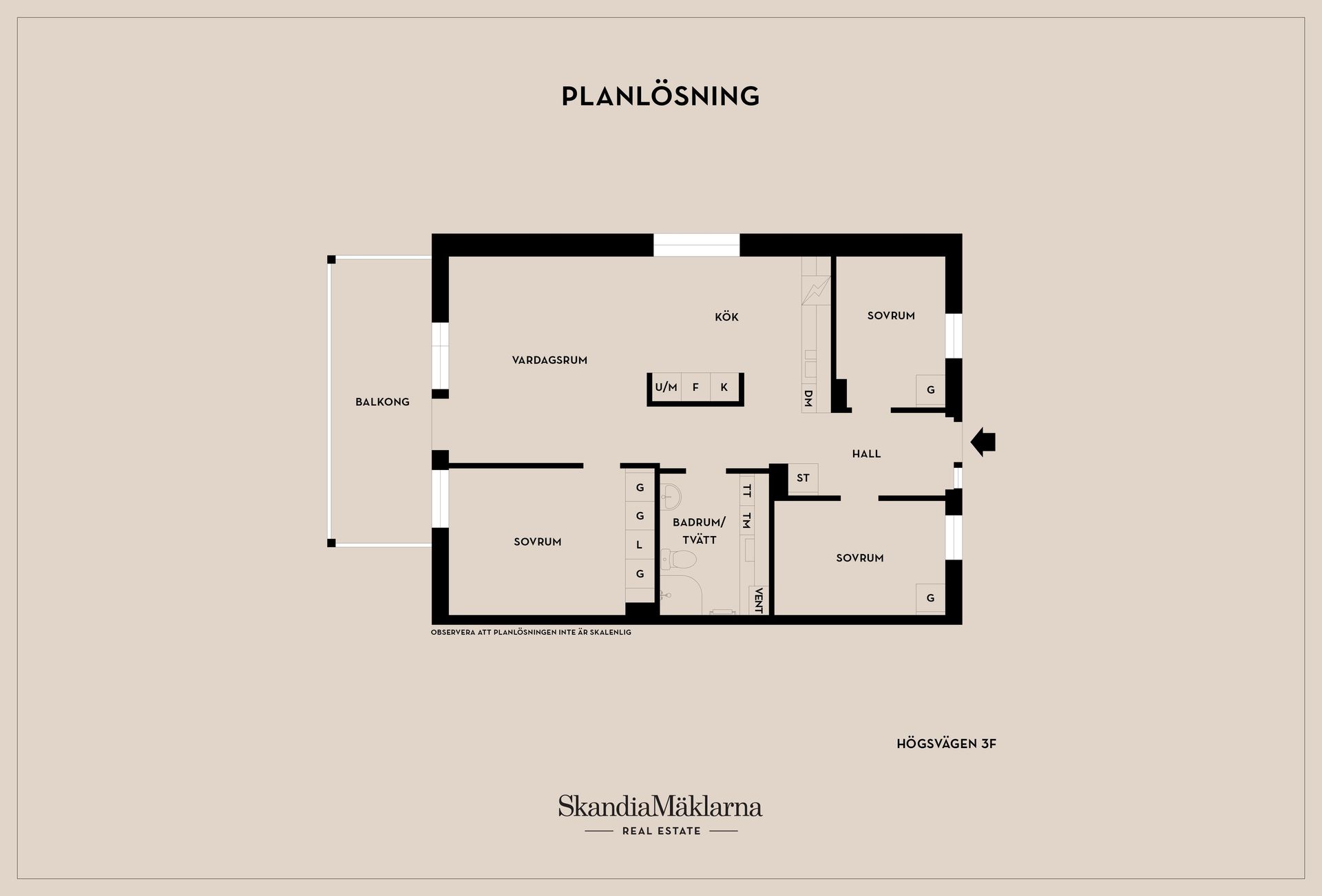 Bostadsrätt, Högsvägen 3F, Centralt, Kävlinge