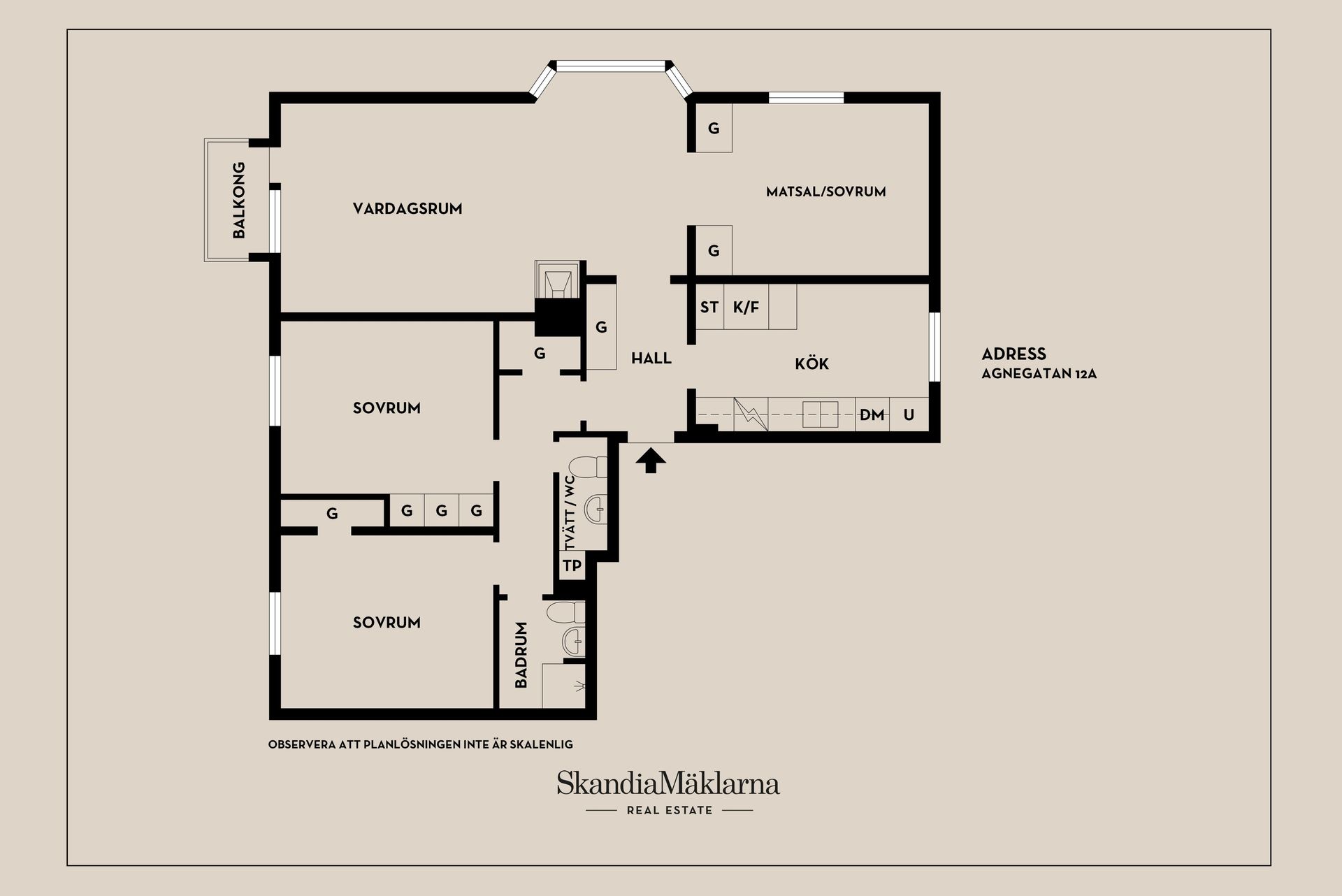 Bostadsrätt, Agnegatan 12A, Aroslund/Blåsbo, Västerås
