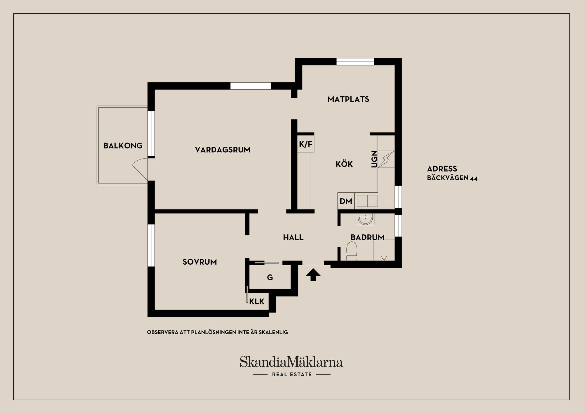 Bostadsrätt, Bäckvägen 44, högst upp, Aspudden, Stockholm