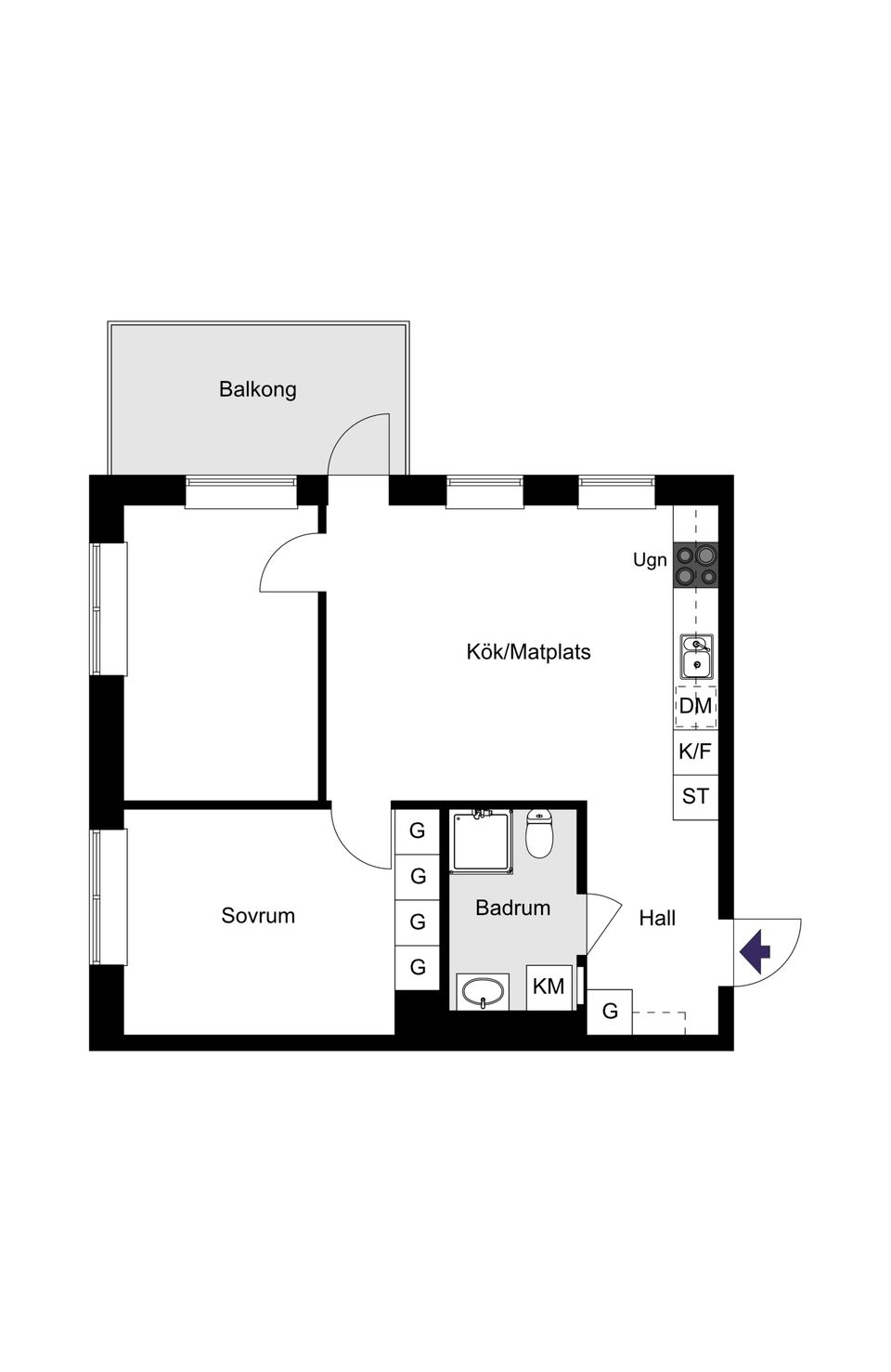 Bostadsrätt, Årstaskogs Väg 7A, 3 tr, Liljeholmskajen/Årstaberg, Stockholm