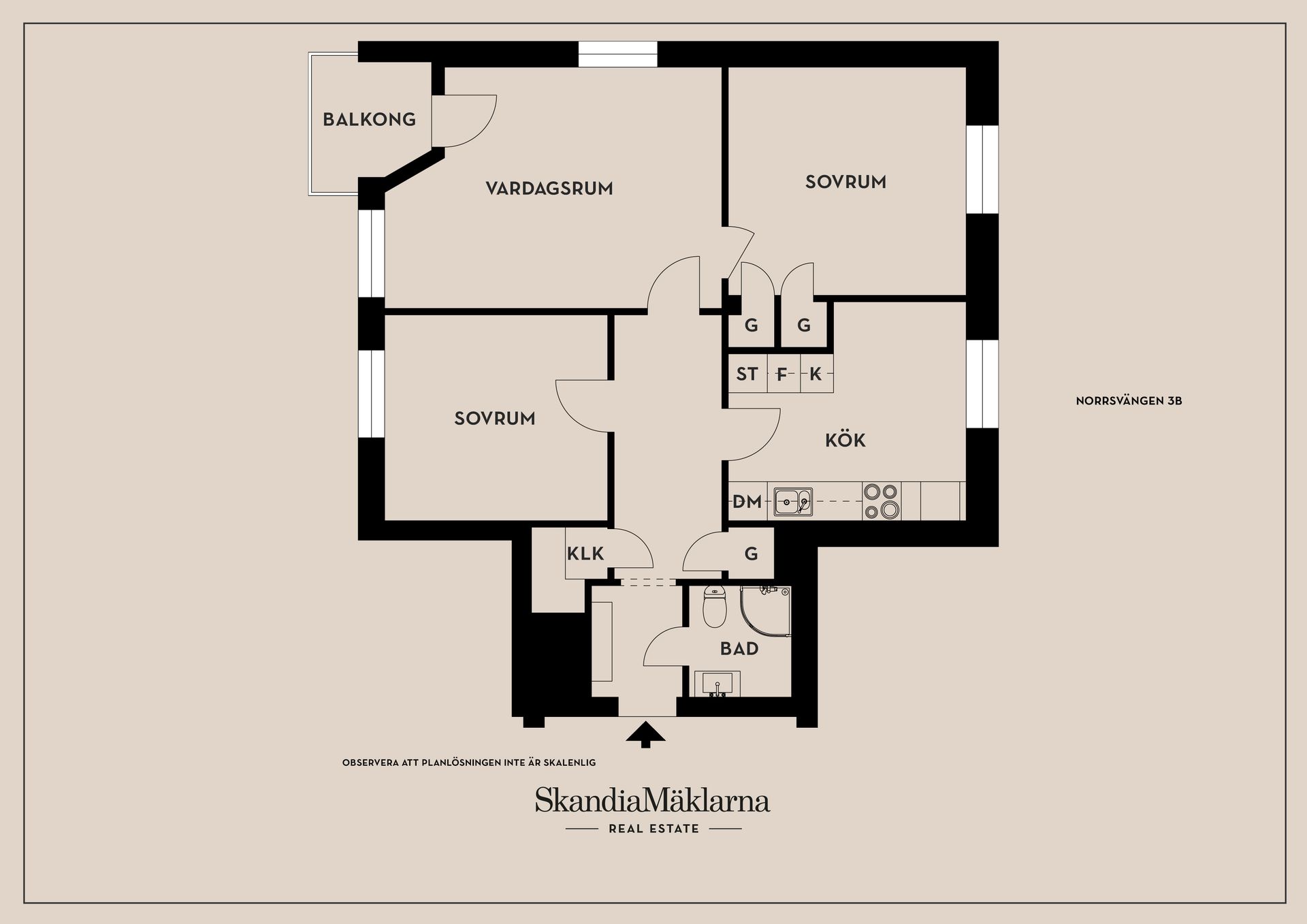 Bostadsrätt, Norrsvängen 3B, Gottfridsberg, Linköping