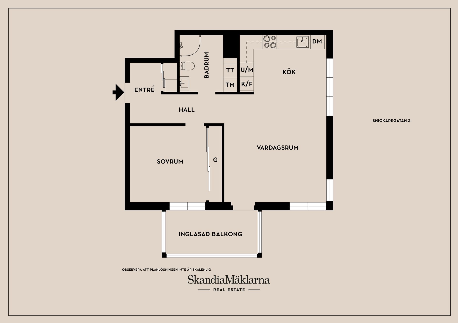 Bostadsrätt, Snickaregatan 3, Centralt, Mjölby