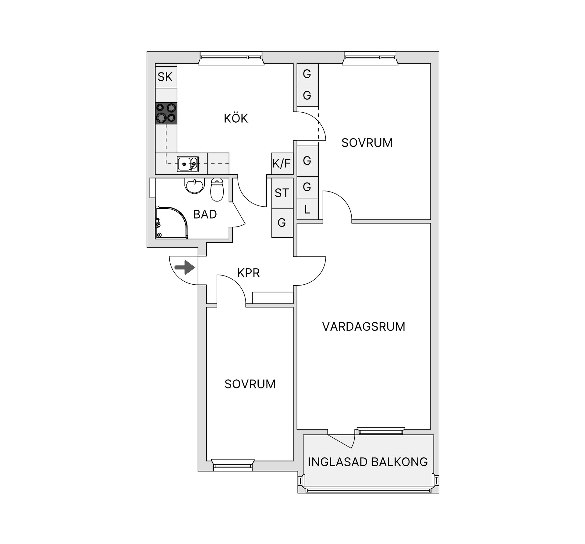 Bostadsrätt, Harabergsplan 3A, Centralt, Ljungby