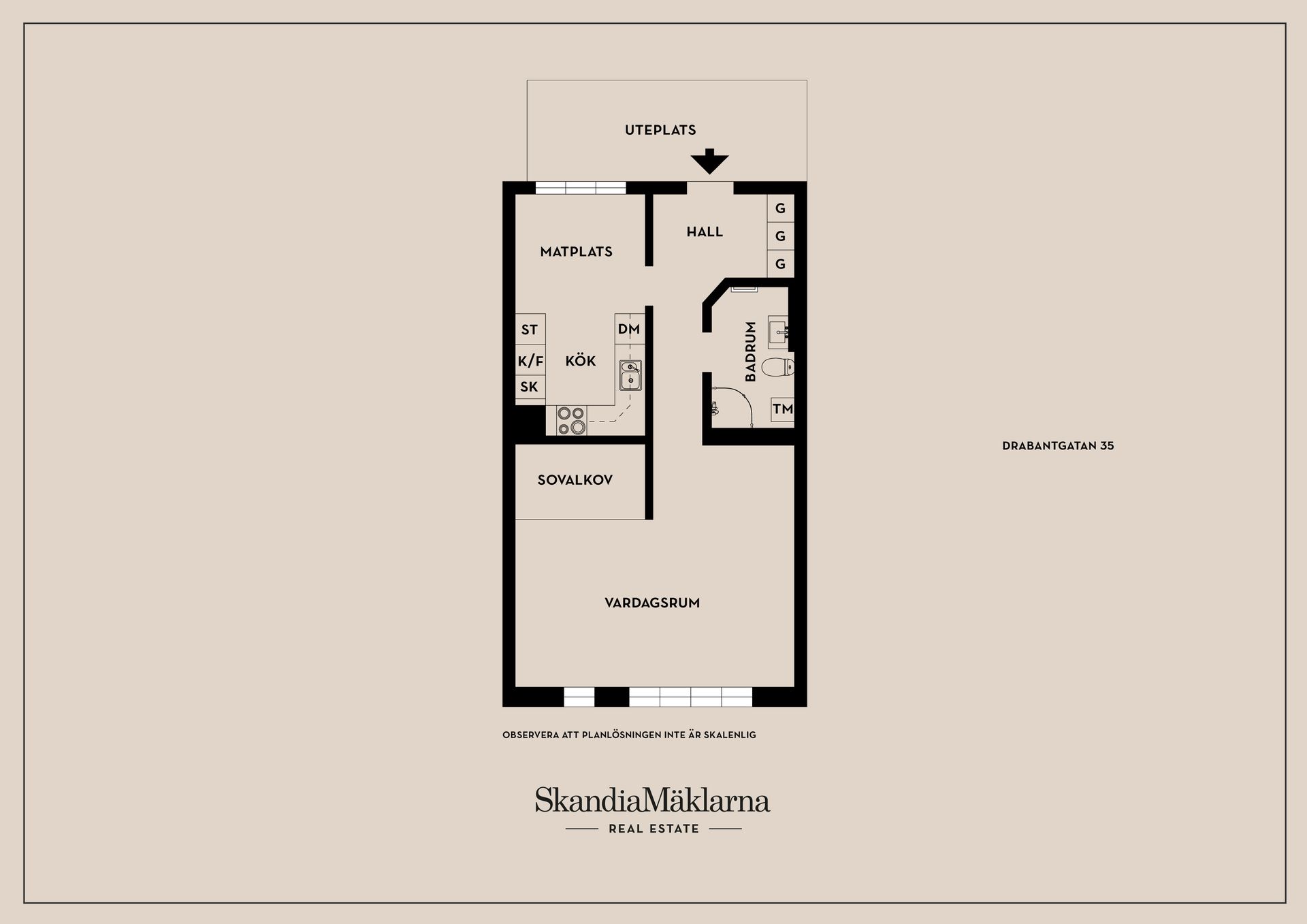Bostadsrätt, Drabantgatan 35, T1/Centralt, Linköping