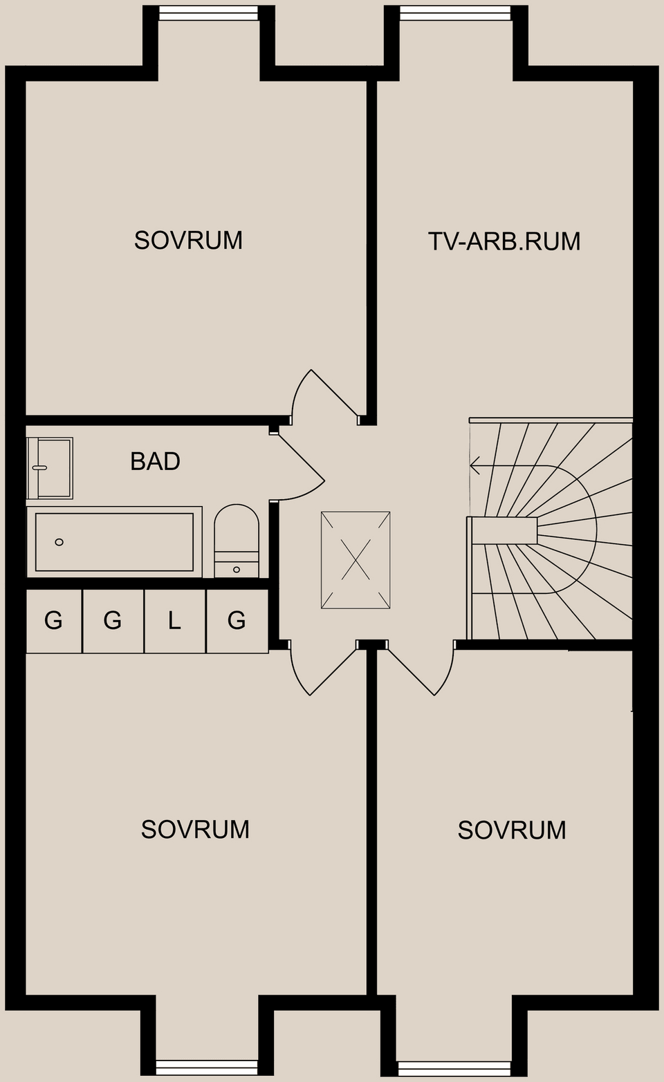 Radhus, Rambogatan 28, Rambodal/Smedby, Norrköping