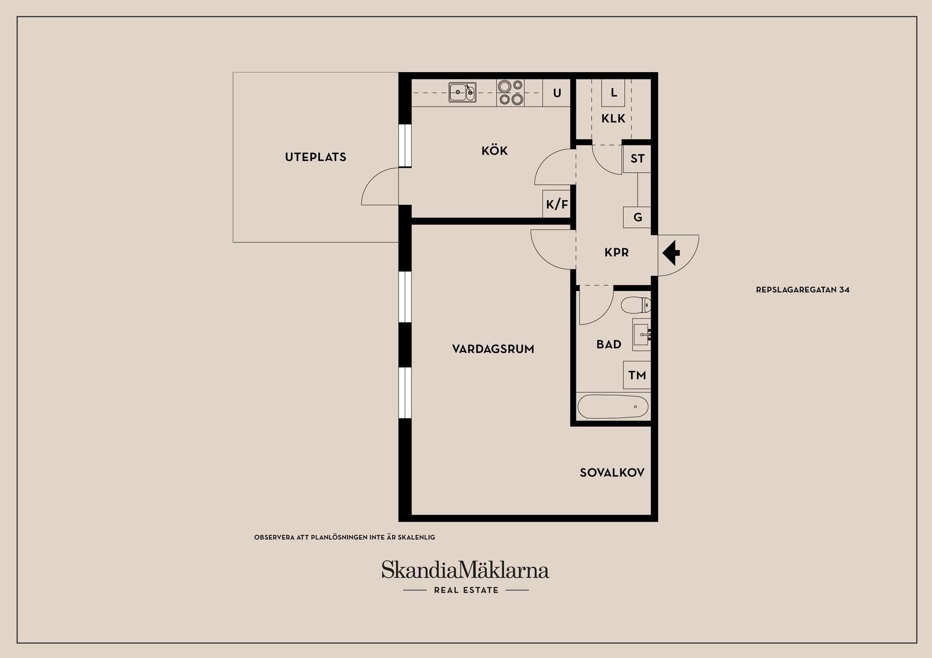 Bostadsrätt, Repslagaregatan 34, Centralt, Linköping