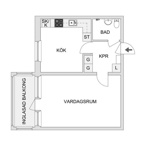 Bostadsrätt, Strömgatan 7B, Centralt, Ljungby