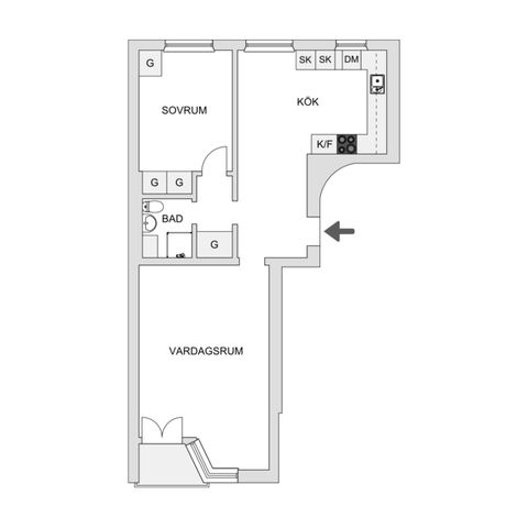 Bostadsrätt, Landsvägsgatan 12D, Pantarholmen, Karlskrona