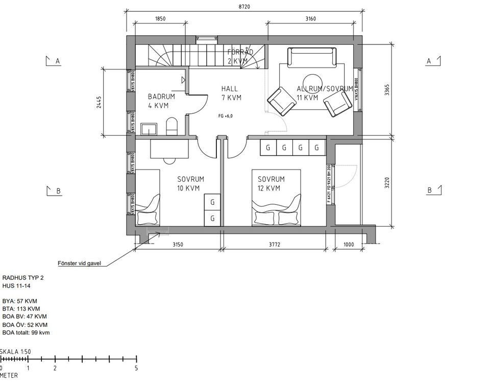 Villa, Hus 12 - Prel Matrosgatan 3b, Karlshamn Centrum, Karlshamn