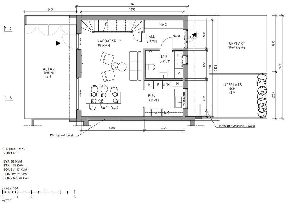 Villa, Hus 12 - Prel Matrosgatan 3b, Karlshamn Centrum, Karlshamn