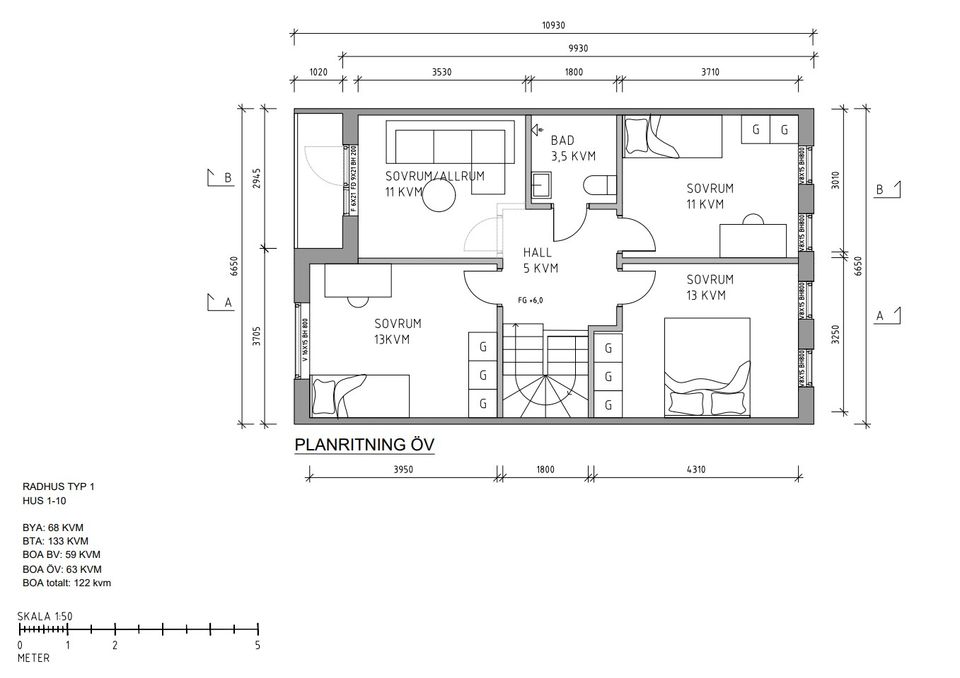 Villa, Hus 9 - Prel. Drottninggatan 100i, Karlshamn Centrum, Karlshamn