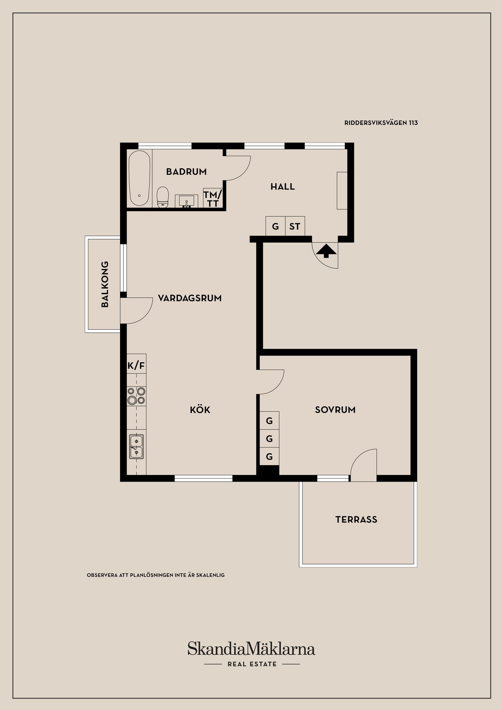 Bostadsrätt, Riddersviksvägen 113, Vån 1 (310/1101), Hässelby Villastad, Stockholm
