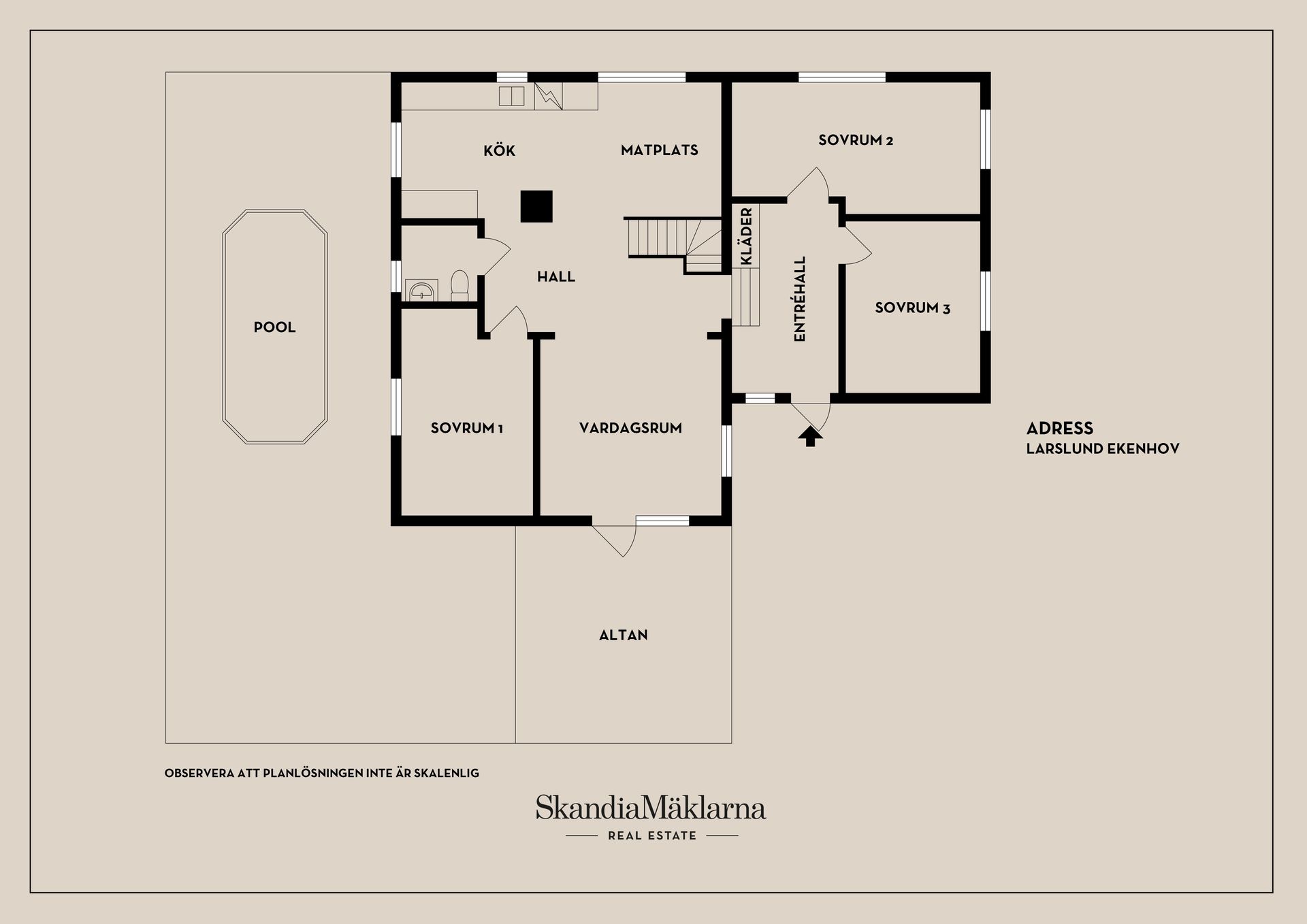 Villa, Larslund Ekenhov 1, Larslund, Nyköping