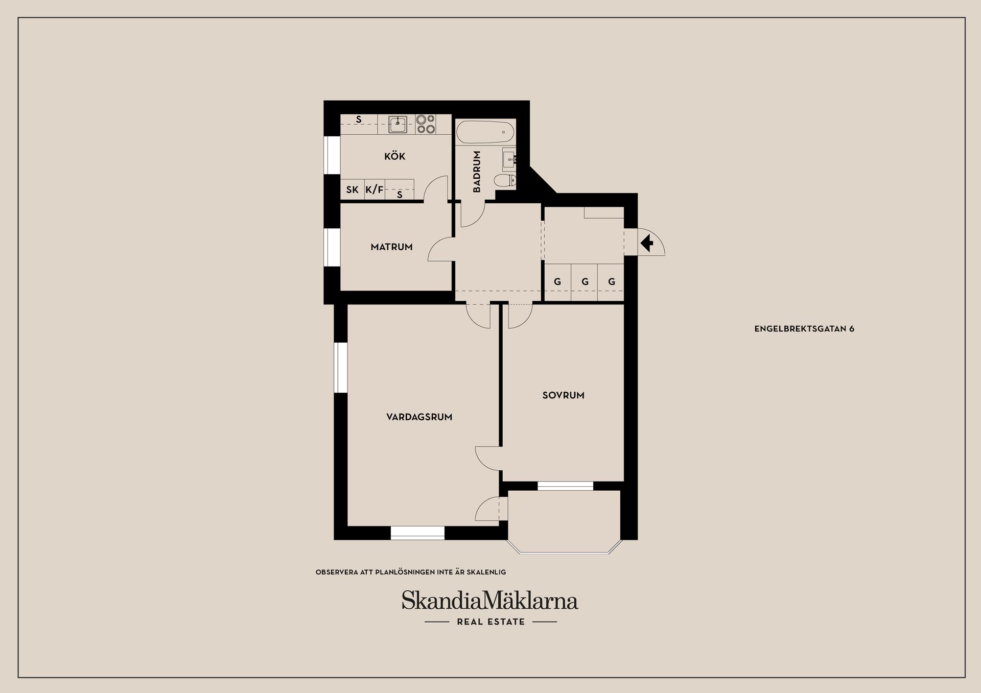 Bostadsrätt, Engelbrektsgatan 6, Centralt/Vasastaden, Linköping