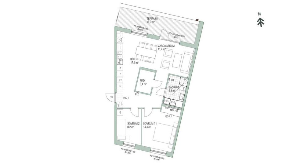 Bostadsrätt, Sjöfartsgatan 34, (1-1203), Norra Bostahusen, Landskrona