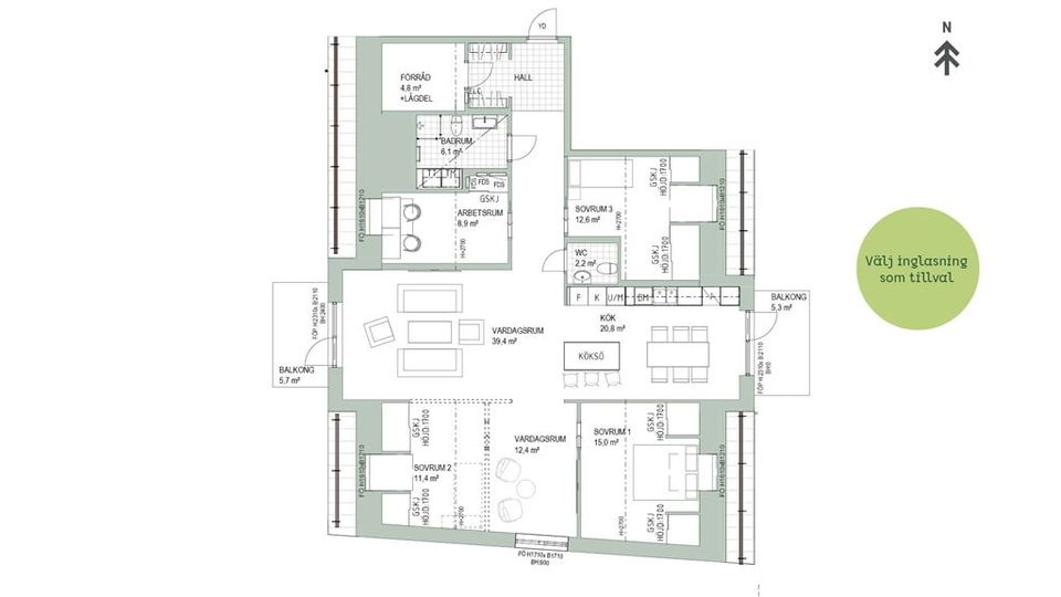 Bostadsrätt, Sjöfartsgatan 30, (3-1402), Norra Borstahusen, Landskrona