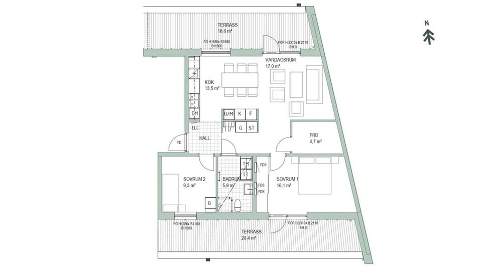 Bostadsrätt, Sjöfartsgatan 32, (2-1301), Norra Borstahusen, Landskrona