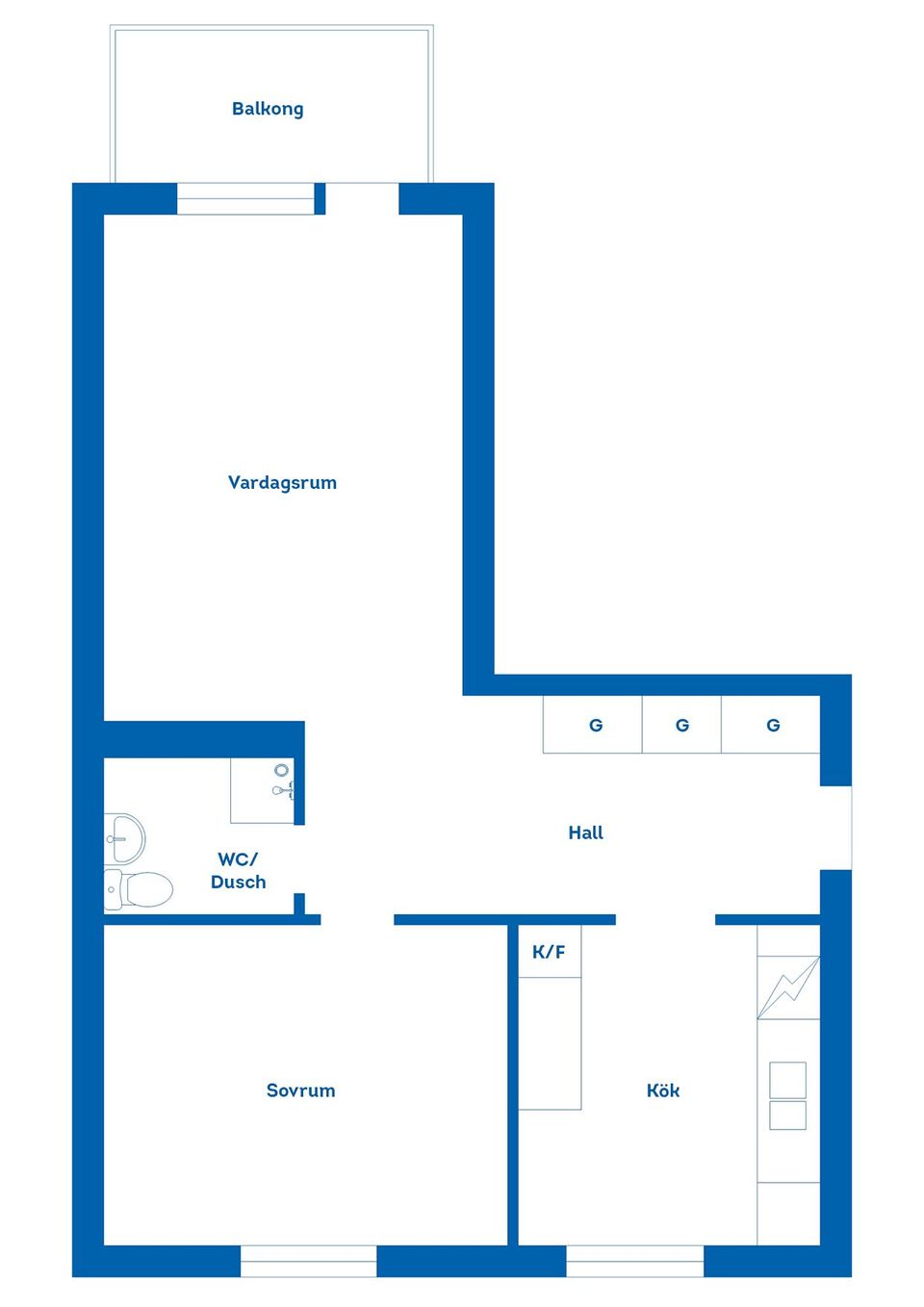 Bostadsrätt, Erik Dahlbergsvägen 36A, Karlshamn Centrum, Karlshamn