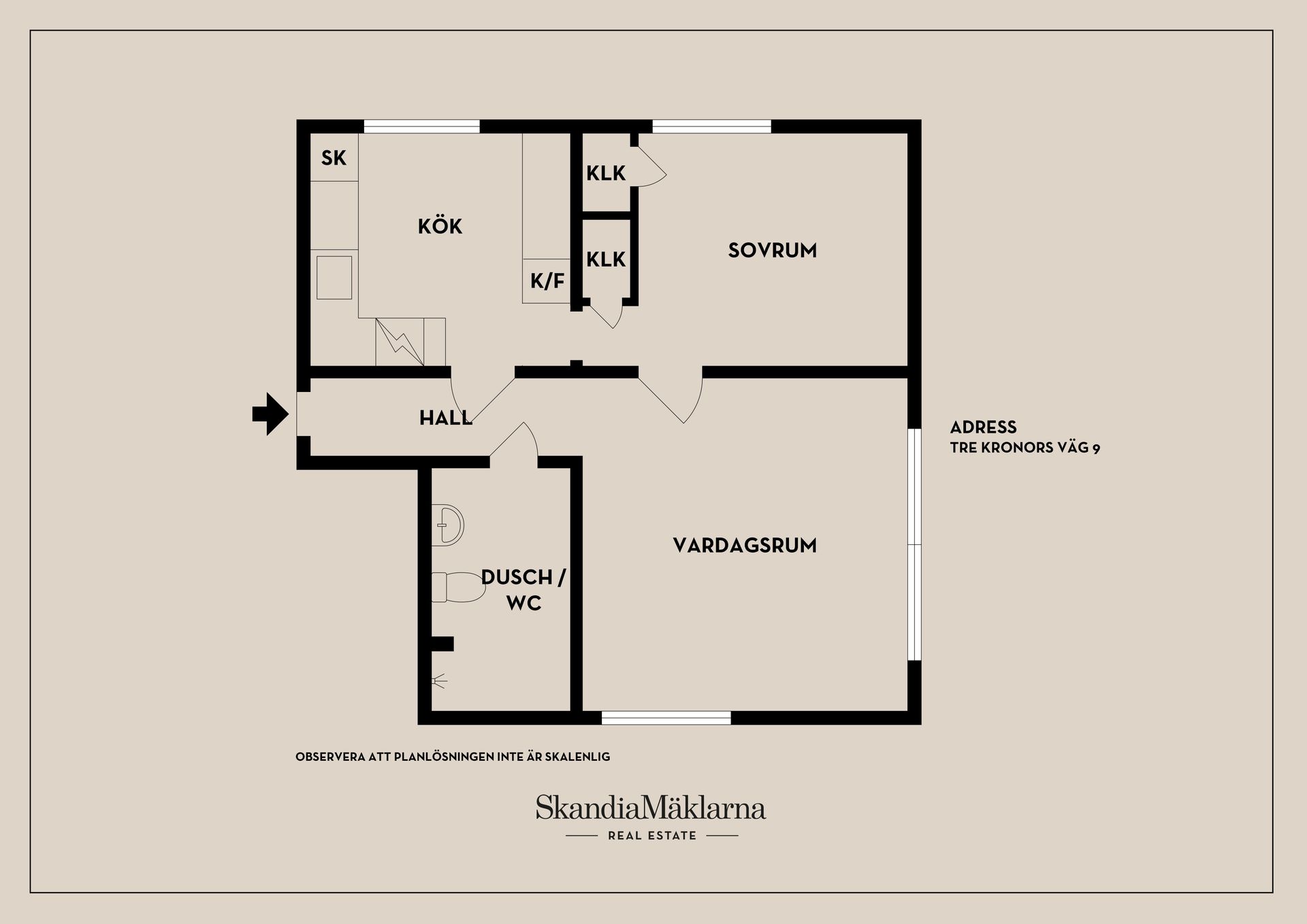 Bostadsrätt, Tre kronors väg 9, Kvarnholmen, Nacka