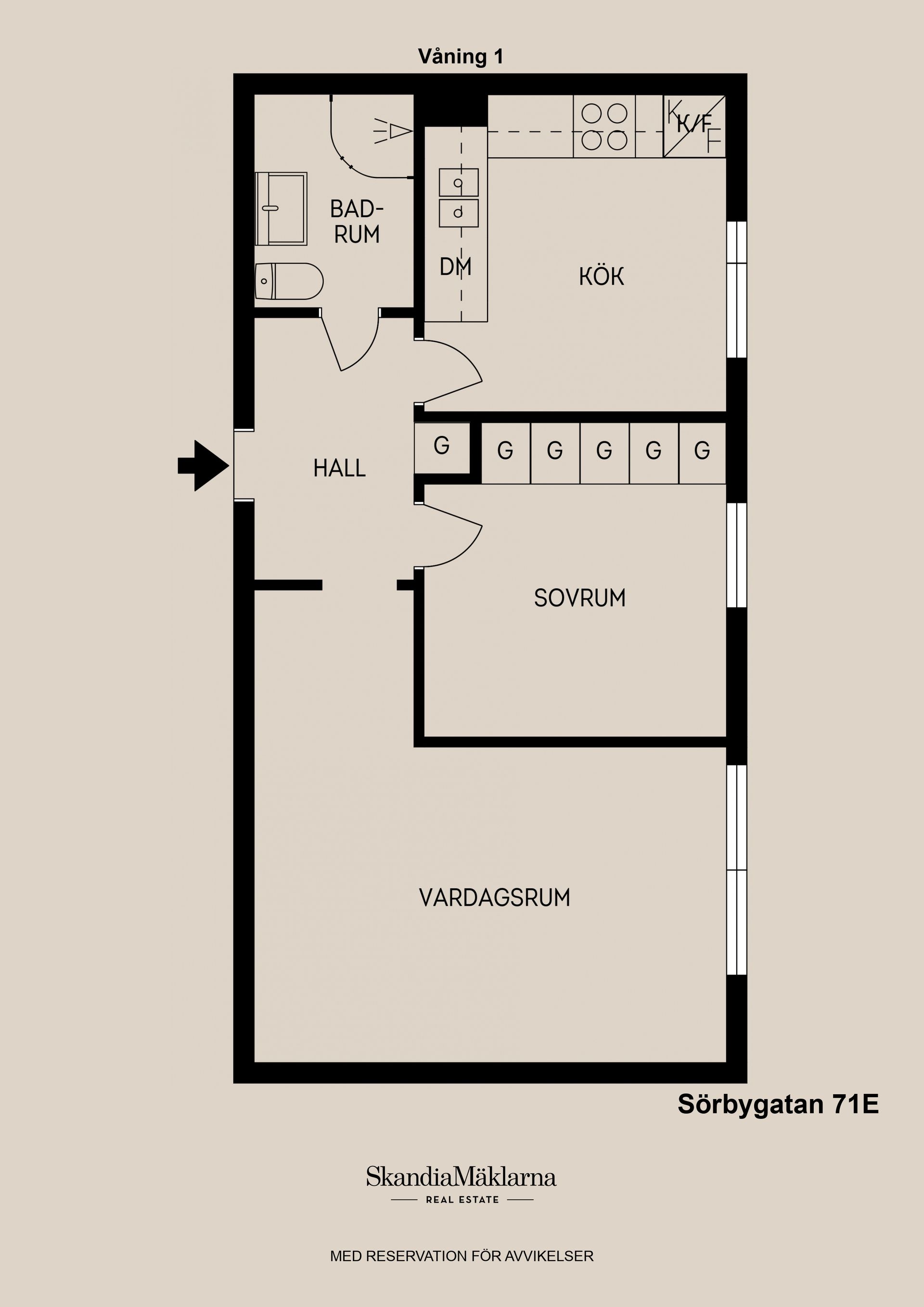 Bostadsrätt, Sörbygatan 71E, Söder/Södertull, Gävle