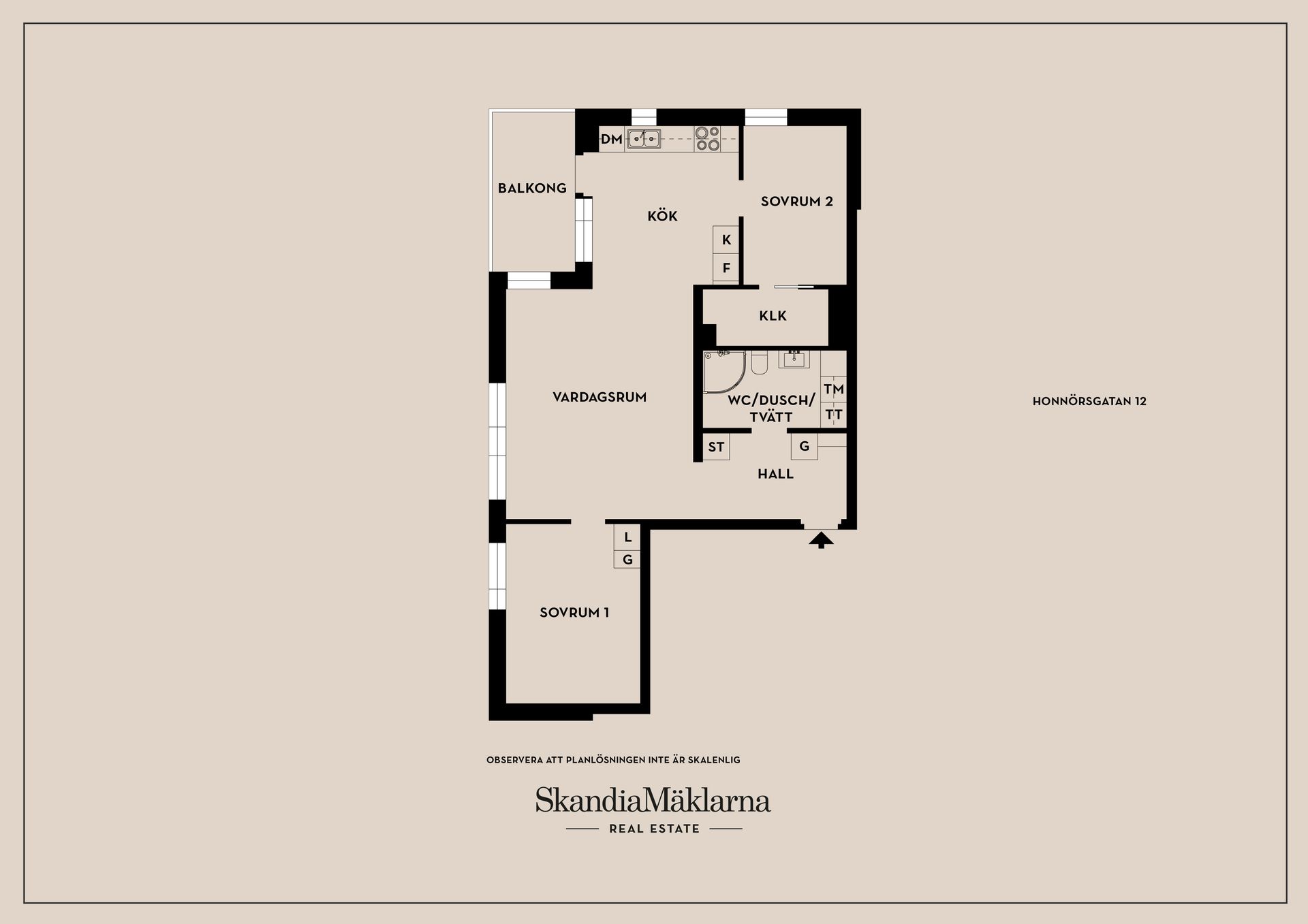 Bostadsrätt, Honnörsgatan 12, Södra Ekkällan, Linköping