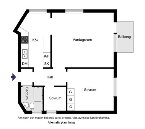 Bostadsrätt, Sjöbjörnsvägen 38, vån 2/3, Gröndal, Stockholm