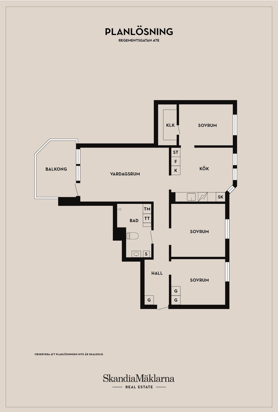 Bostadsrätt, Regementsgatan 47E, Centrum, Ystad