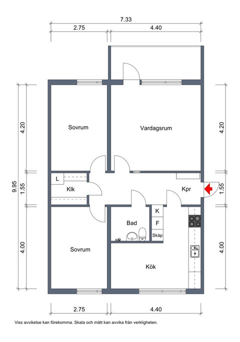 Bostadsrätt, Norra Drottninggatan 42 D, Vännäs