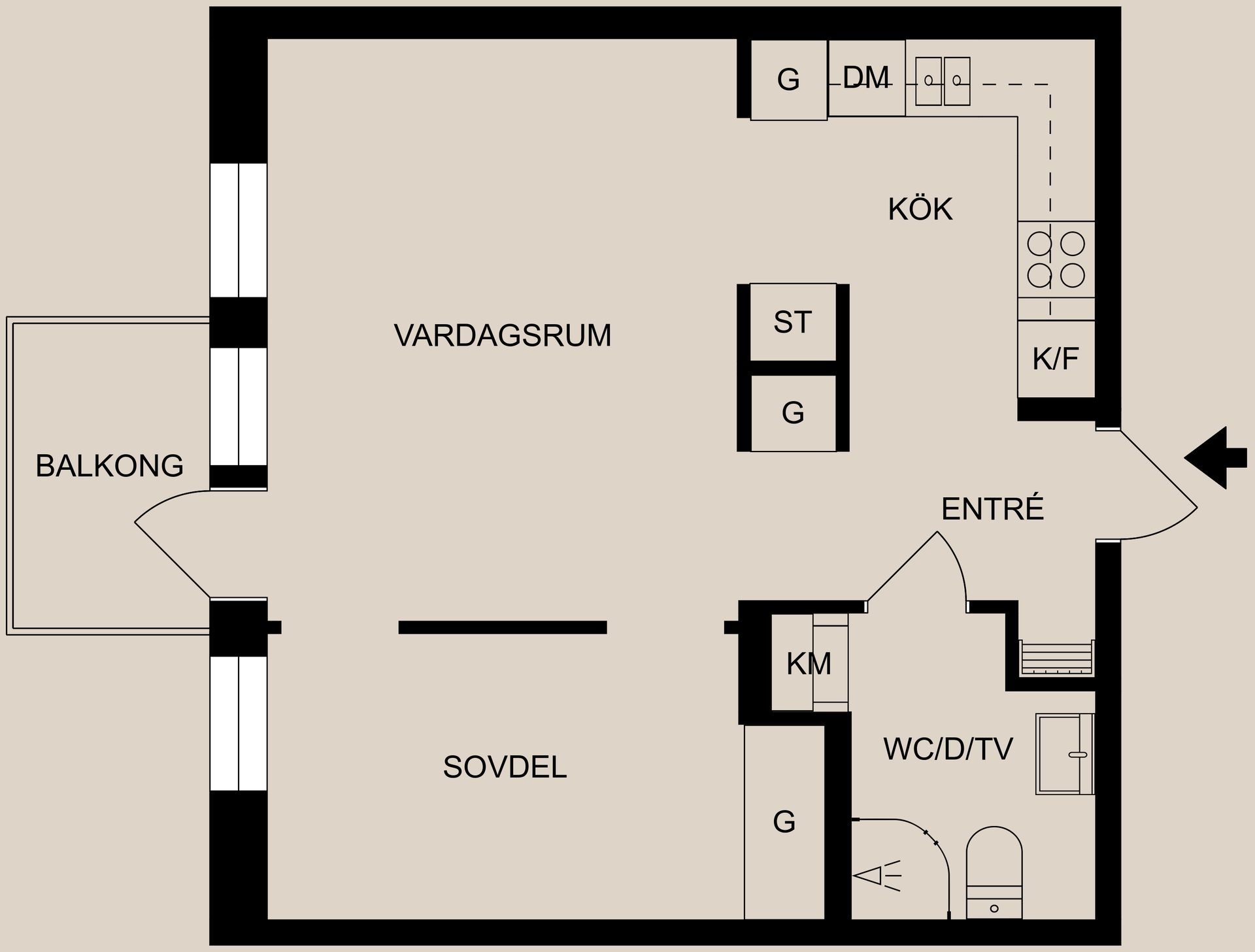 Bostadsrätt, Godsgatan 7, Centralt, Strömmen, Norrköping
