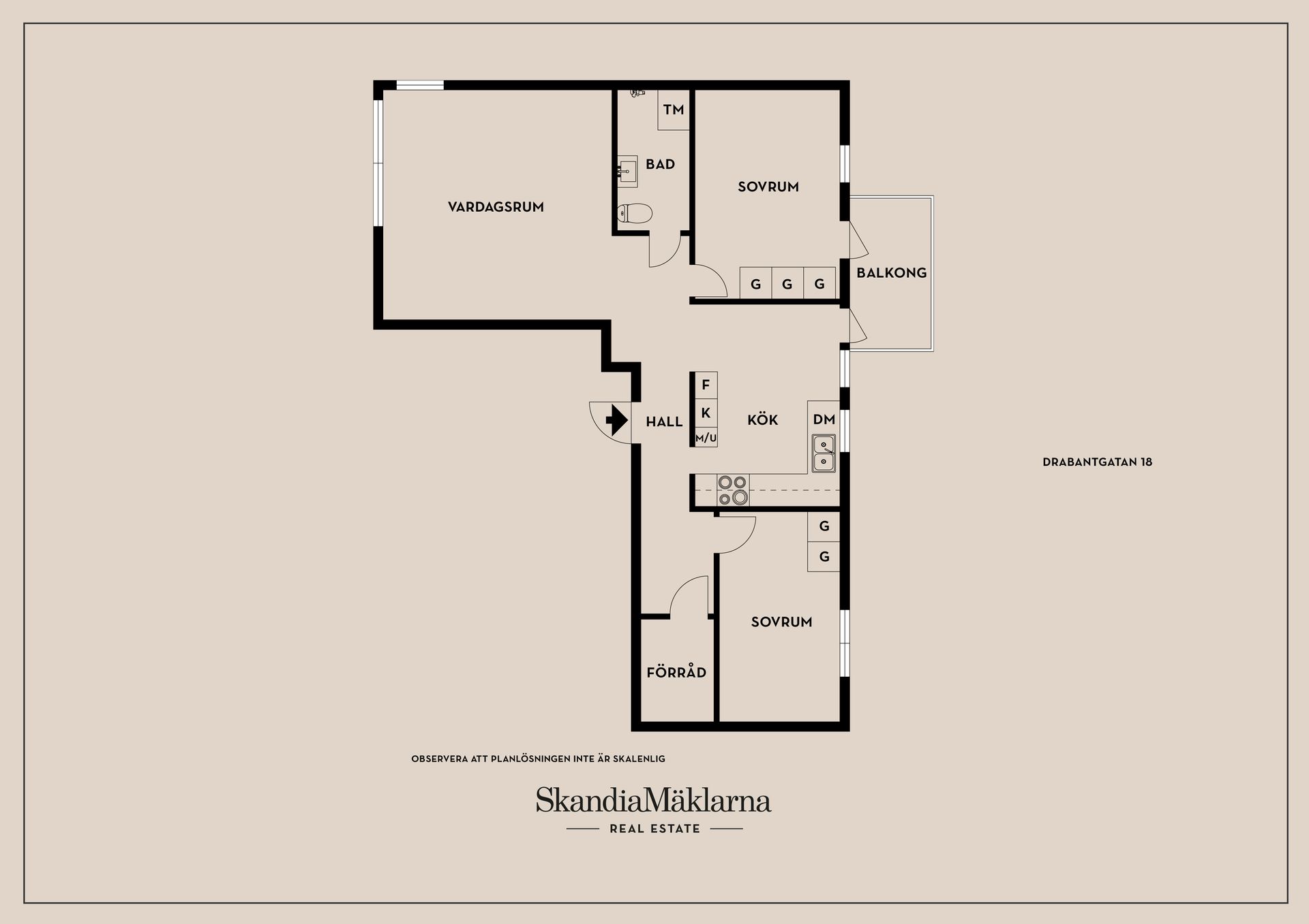 Bostadsrätt, Drabantgatan 18, T1/Centralt, Linköping