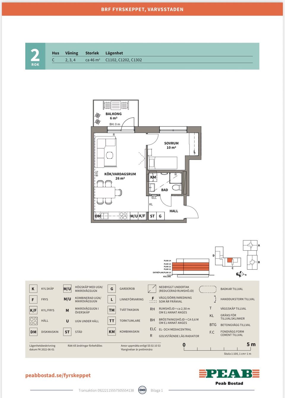 Bostadsrätt, Ångfärjekajen 16, Varvstaden, Malmö