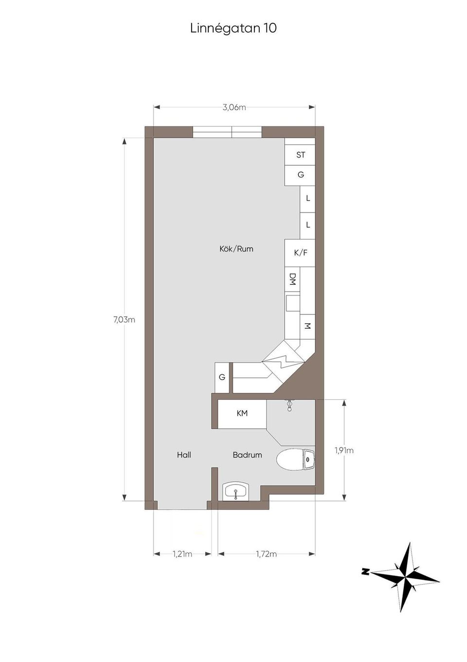 Bostadsrätt, Linnégatan 10, Centralt, Linköping