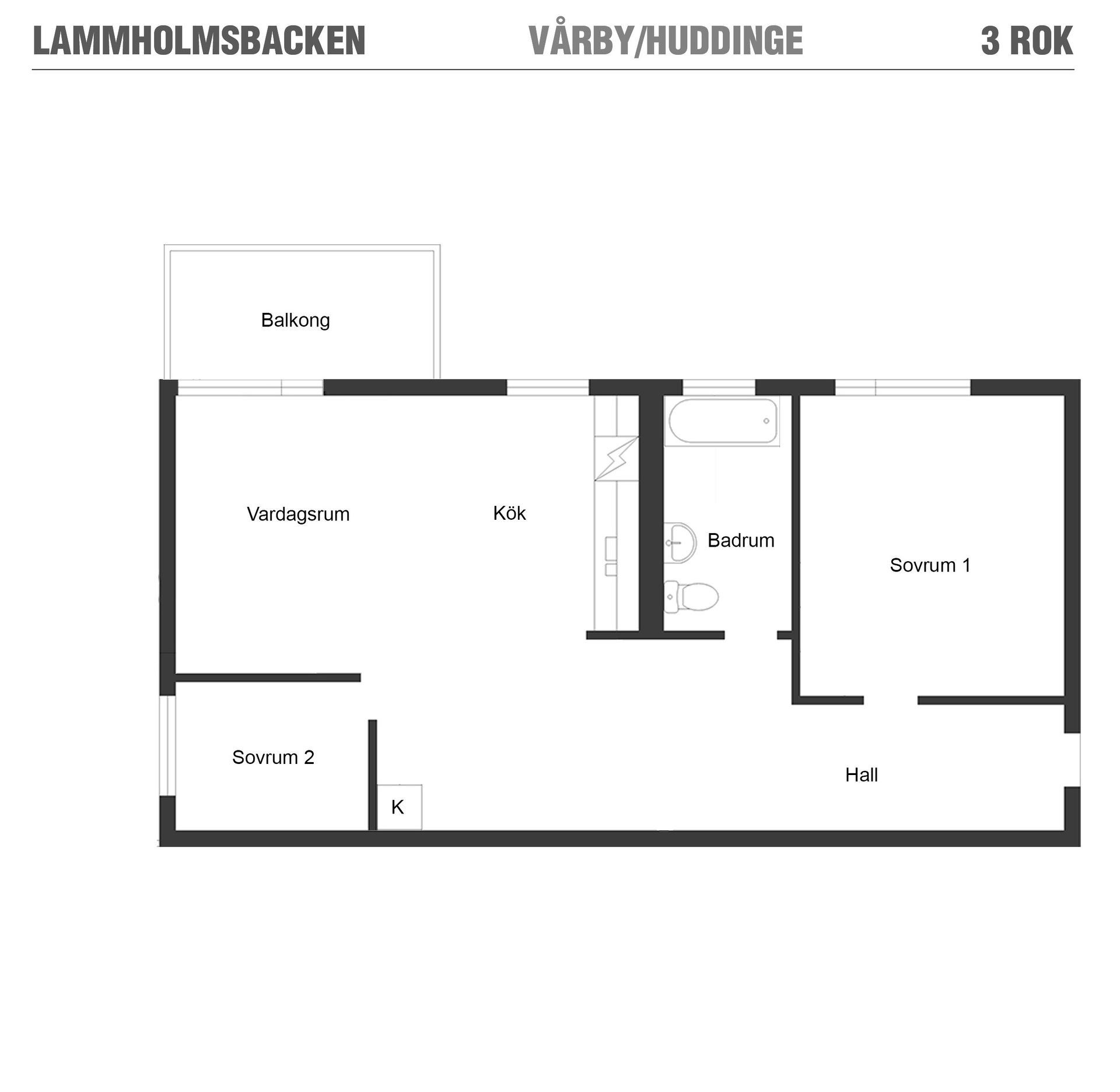 Bostadsrätt, Lammholmsbacken 171, Vårby, Huddinge
