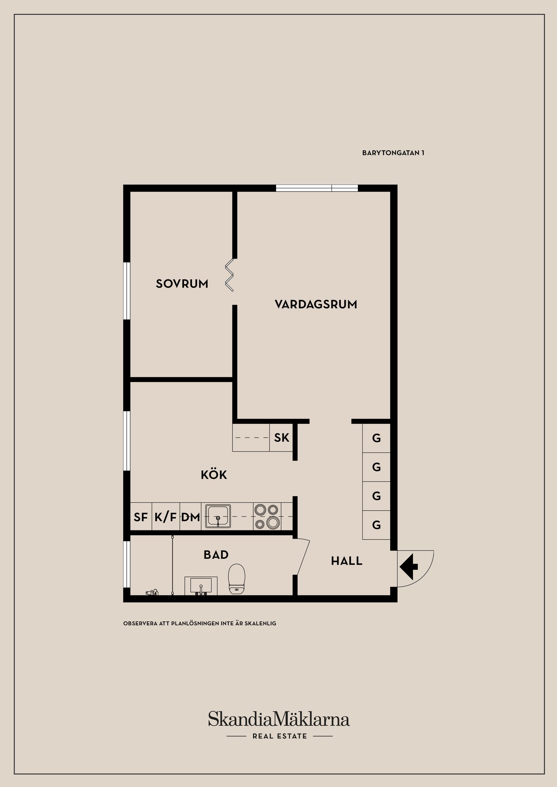 Bostadsrätt, Barytongatan 1, Högsbo/Kaverös, Göteborg