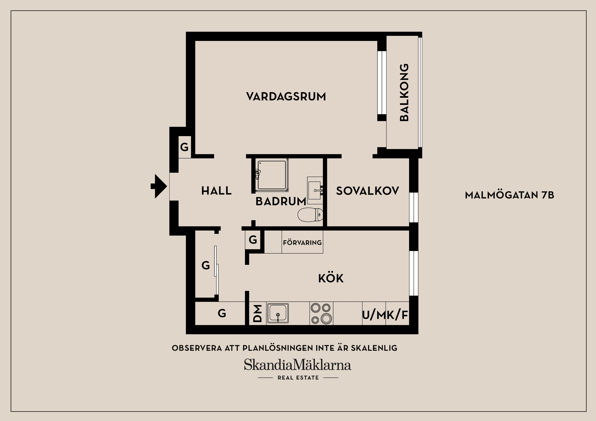 Bostadsrätt, Malmögatan 7B, Eneborg, Helsingborg