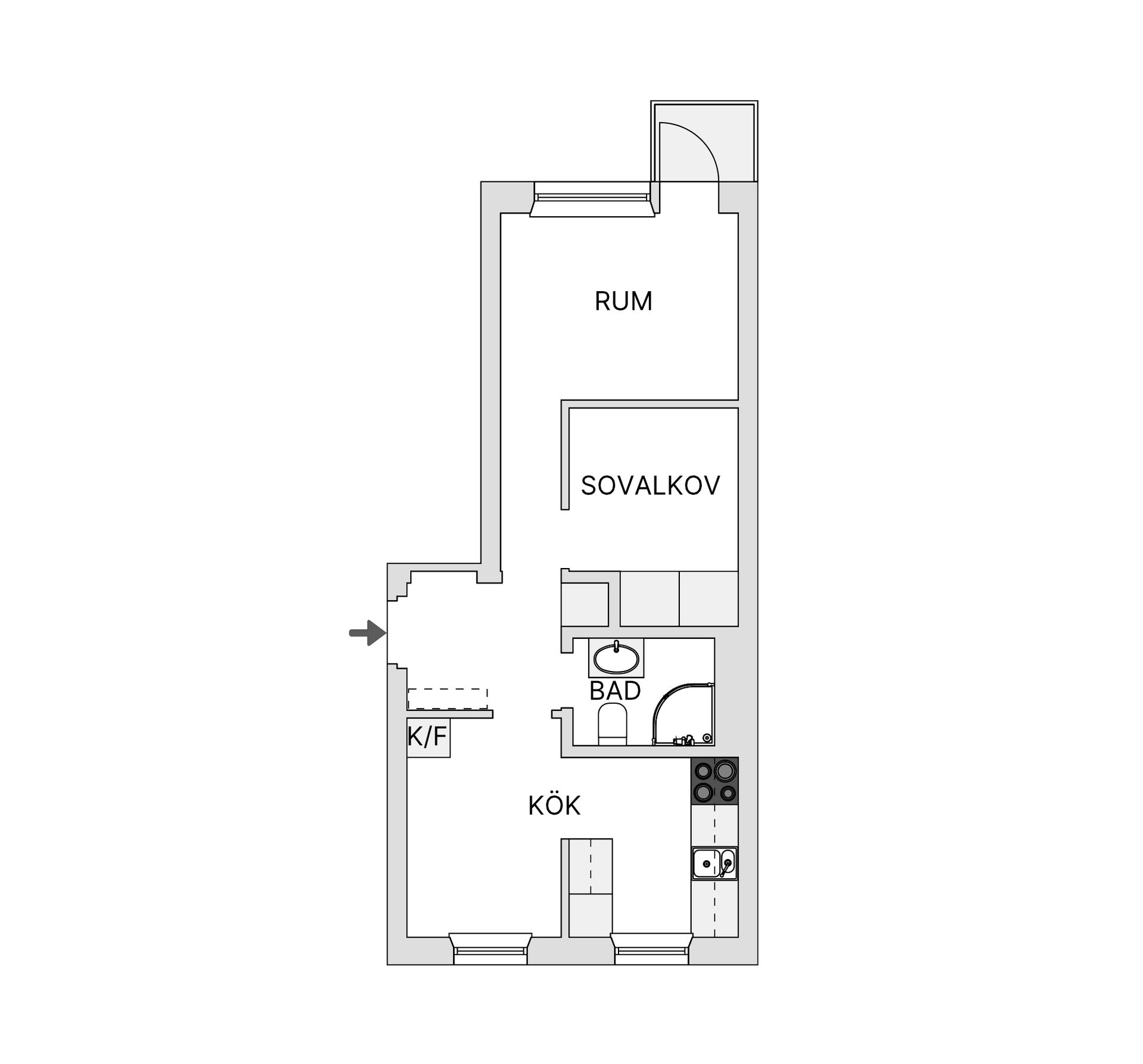 Bostadsrätt, Dalgatan 1B, Centralt Sundsvall, Sundsvall