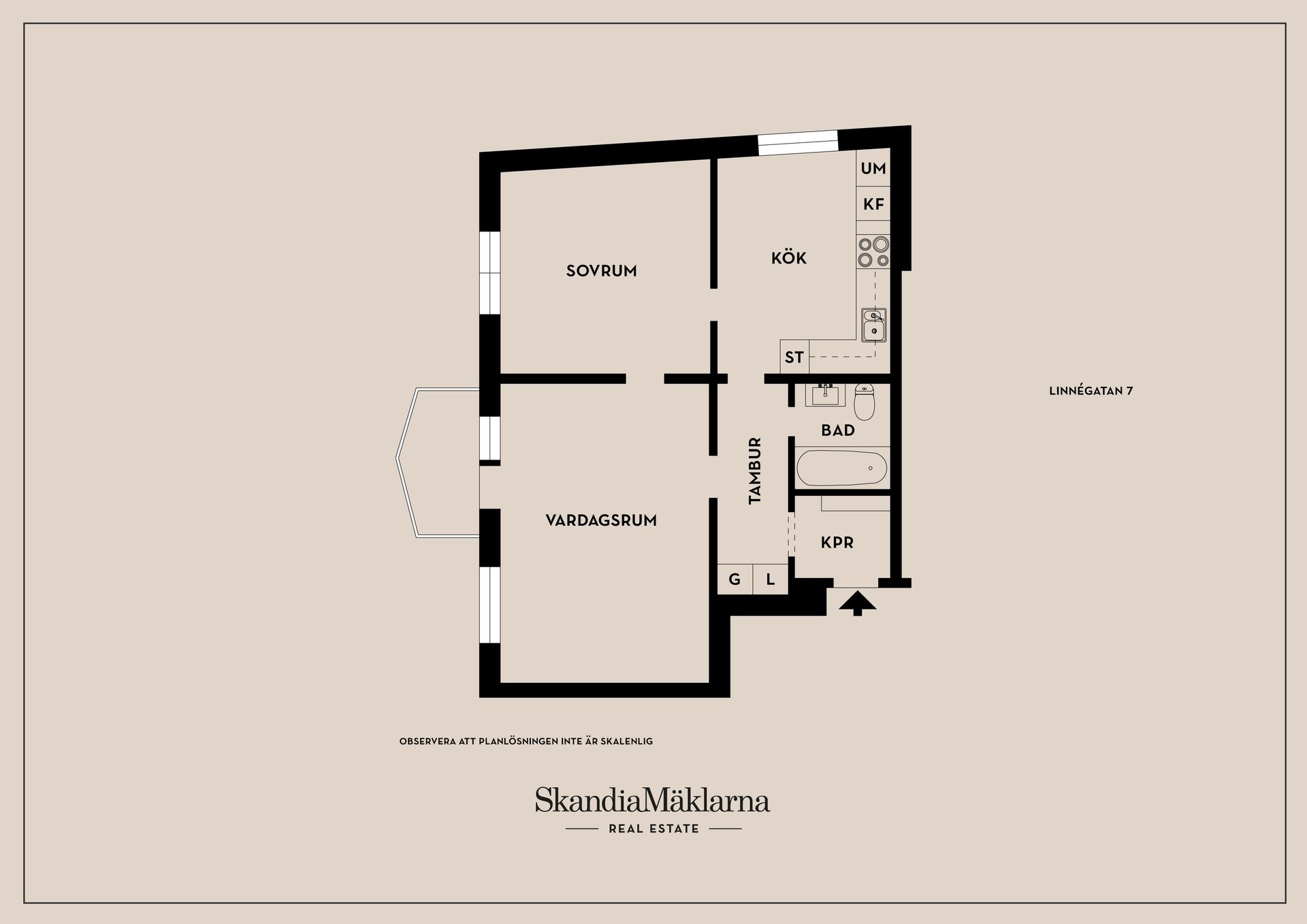 Bostadsrätt, Linnégatan 7, Centralt, Linköping