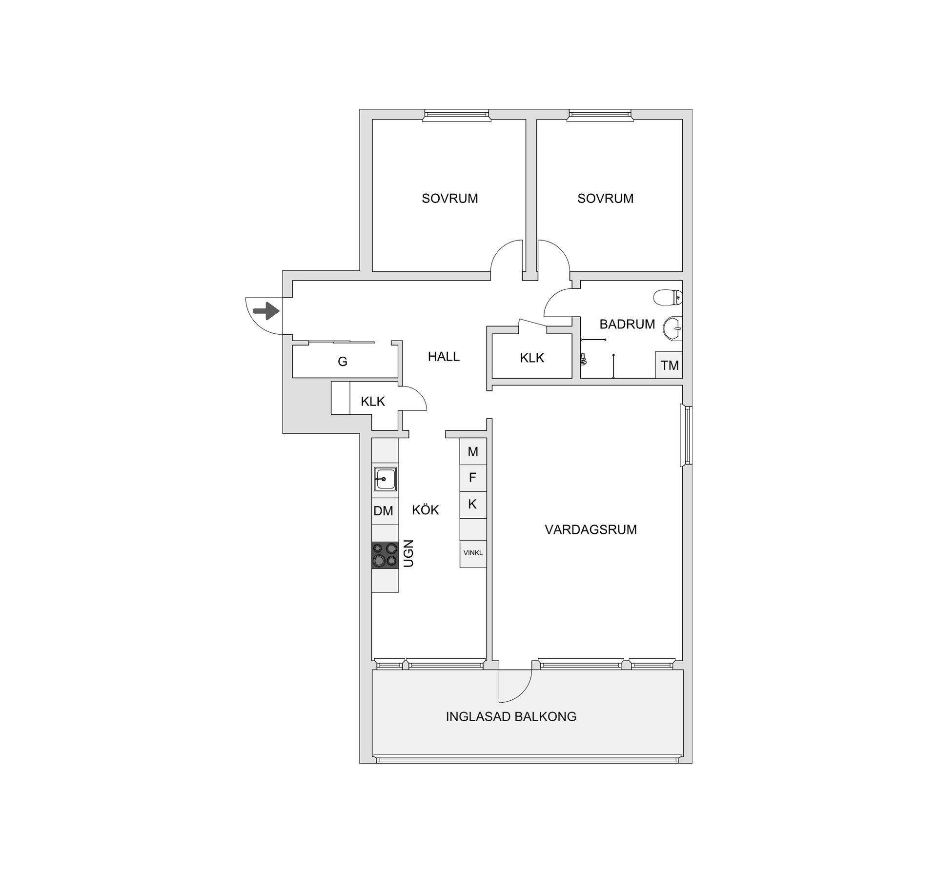 Bostadsrätt, Kristian II:s Väg 14C, Centrum, Ängelholm
