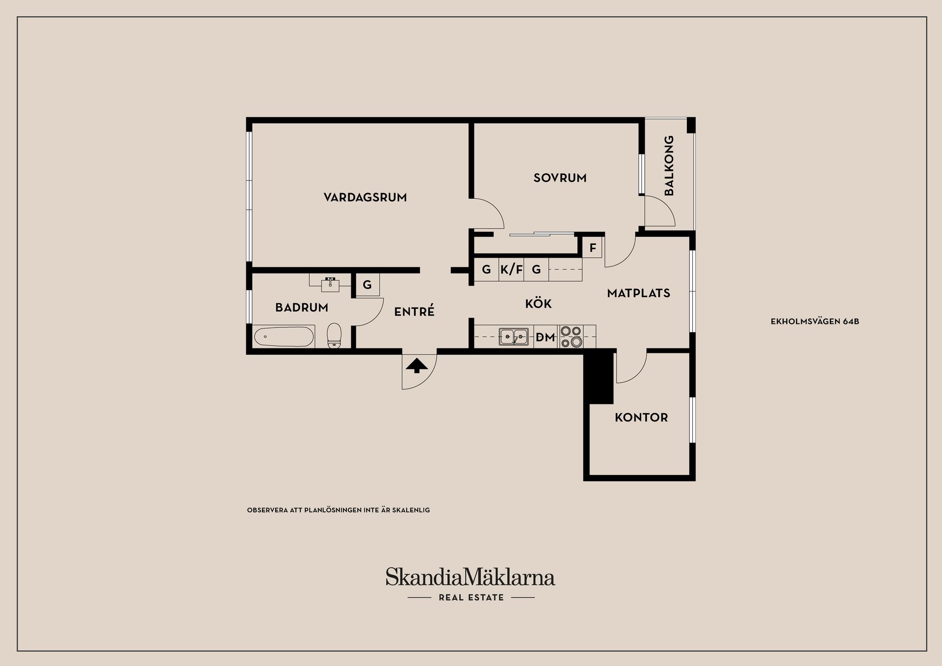 Bostadsrätt, Ekholmsvägen 64B, Ekholmen, Linköping