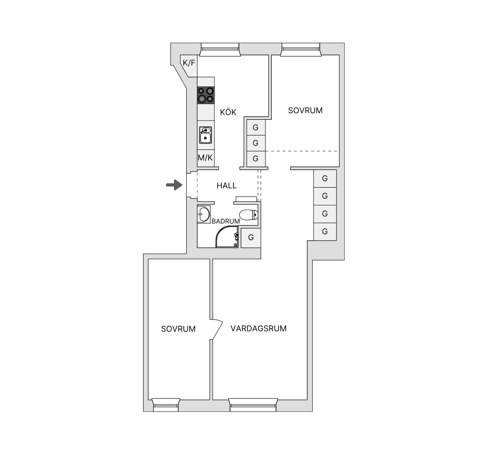 Bostadsrätt, Nedre Hantverksgatan 2, Centrala Östersund, Östersund